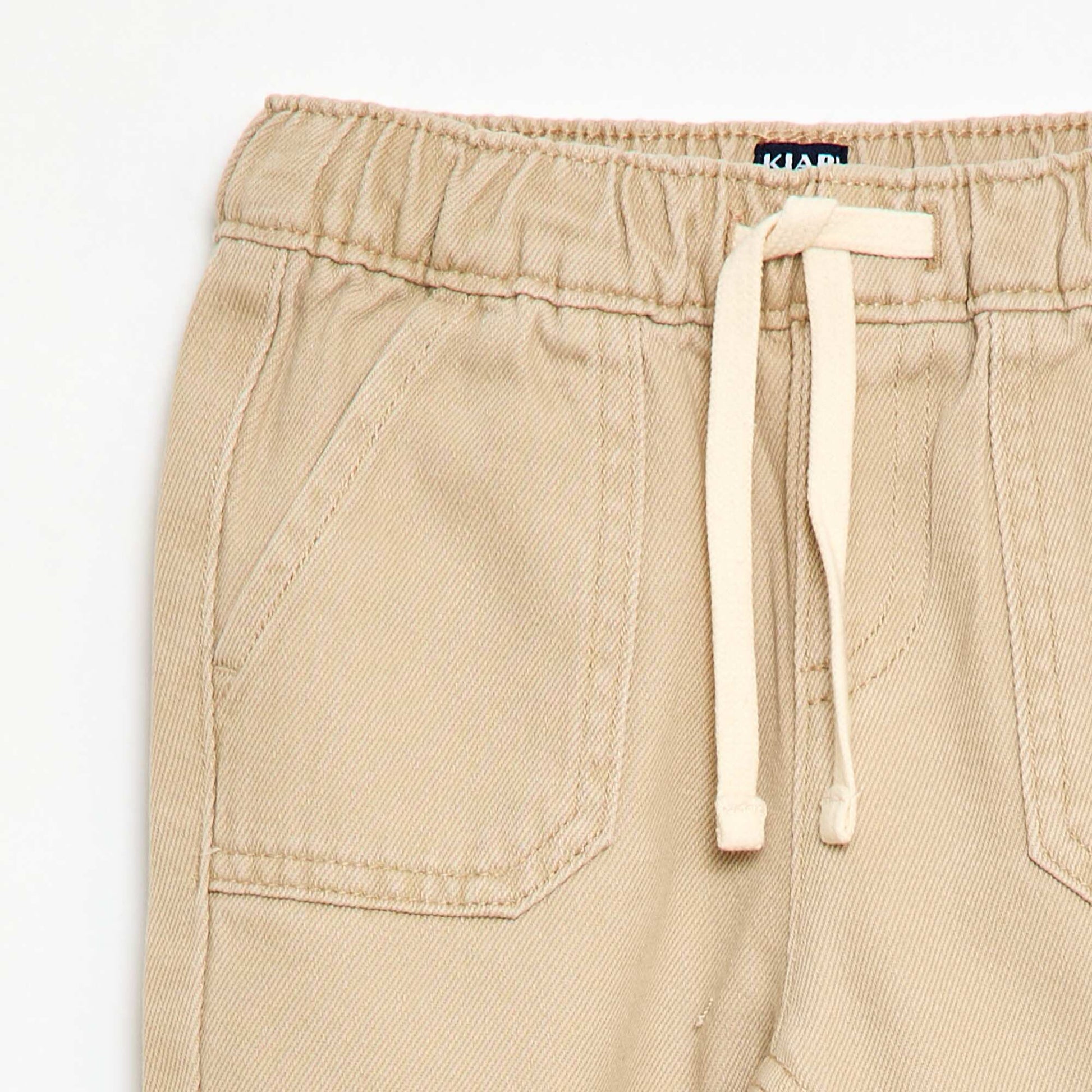 Relaxed Fit Plain Trousers BEIGE
