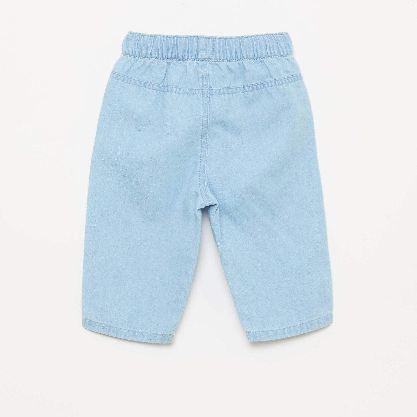 Relaxed Fit Plain Trousers with 2 Patch Pockets BLUE