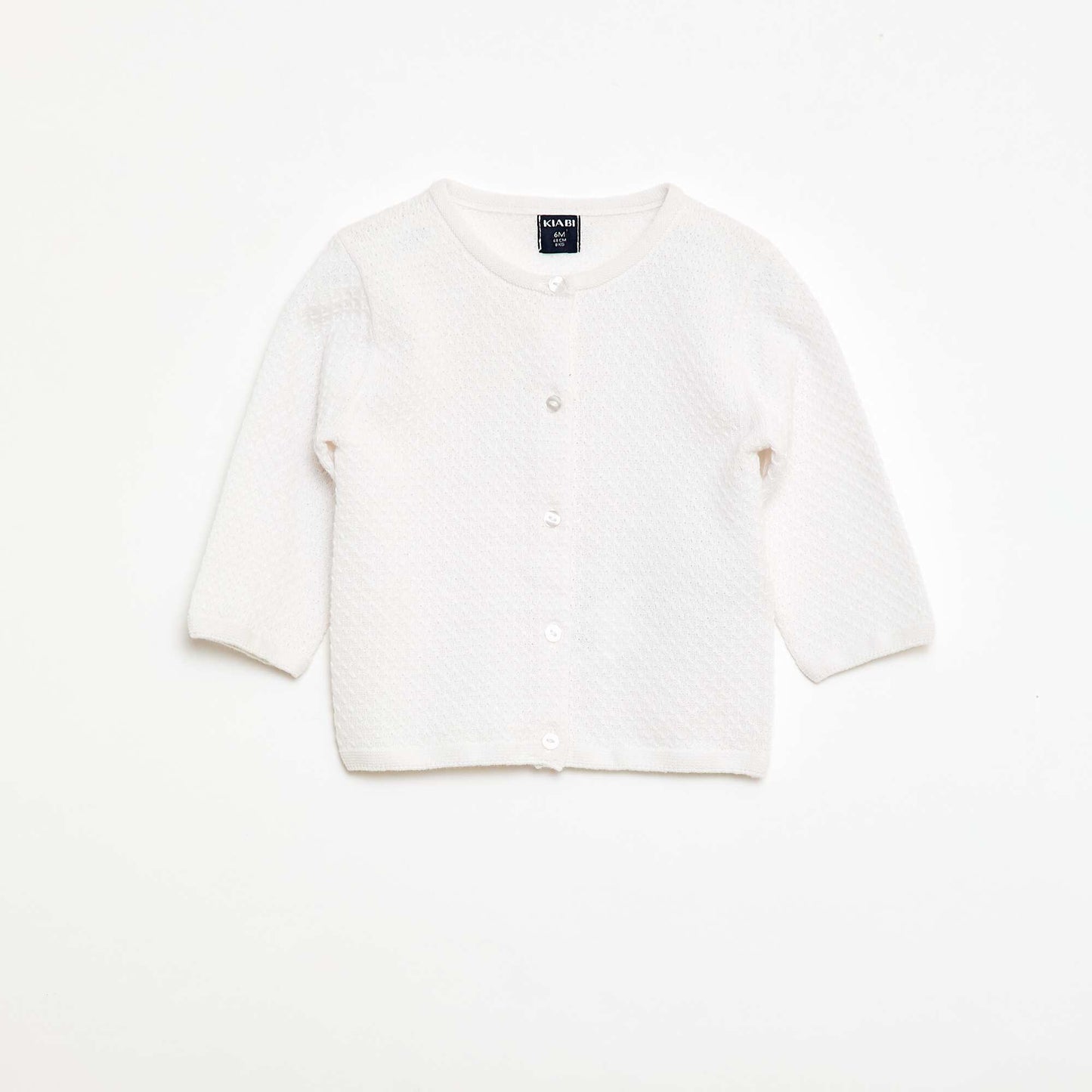 Plain Knit Cardigan WHITE