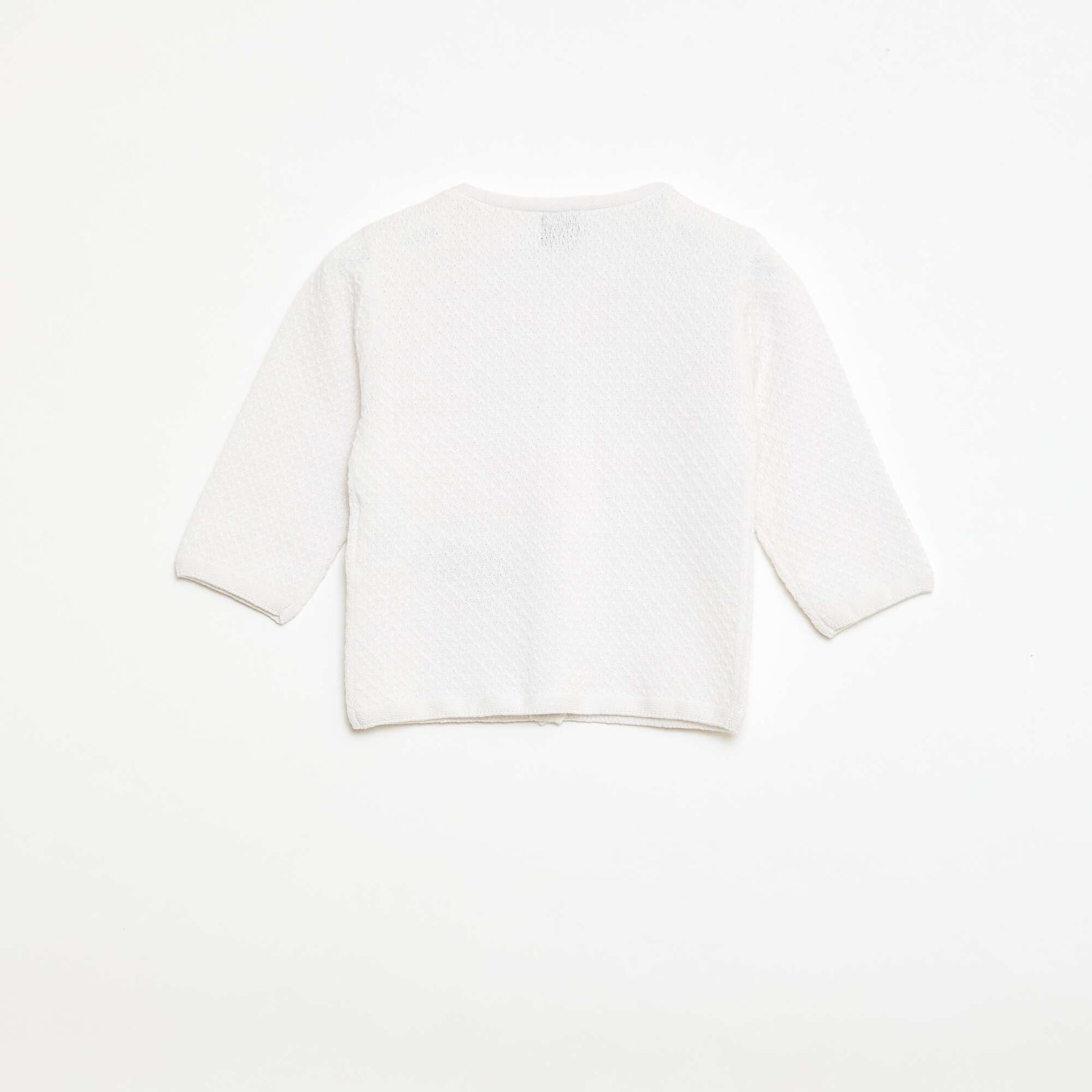 Plain Knit Cardigan WHITE