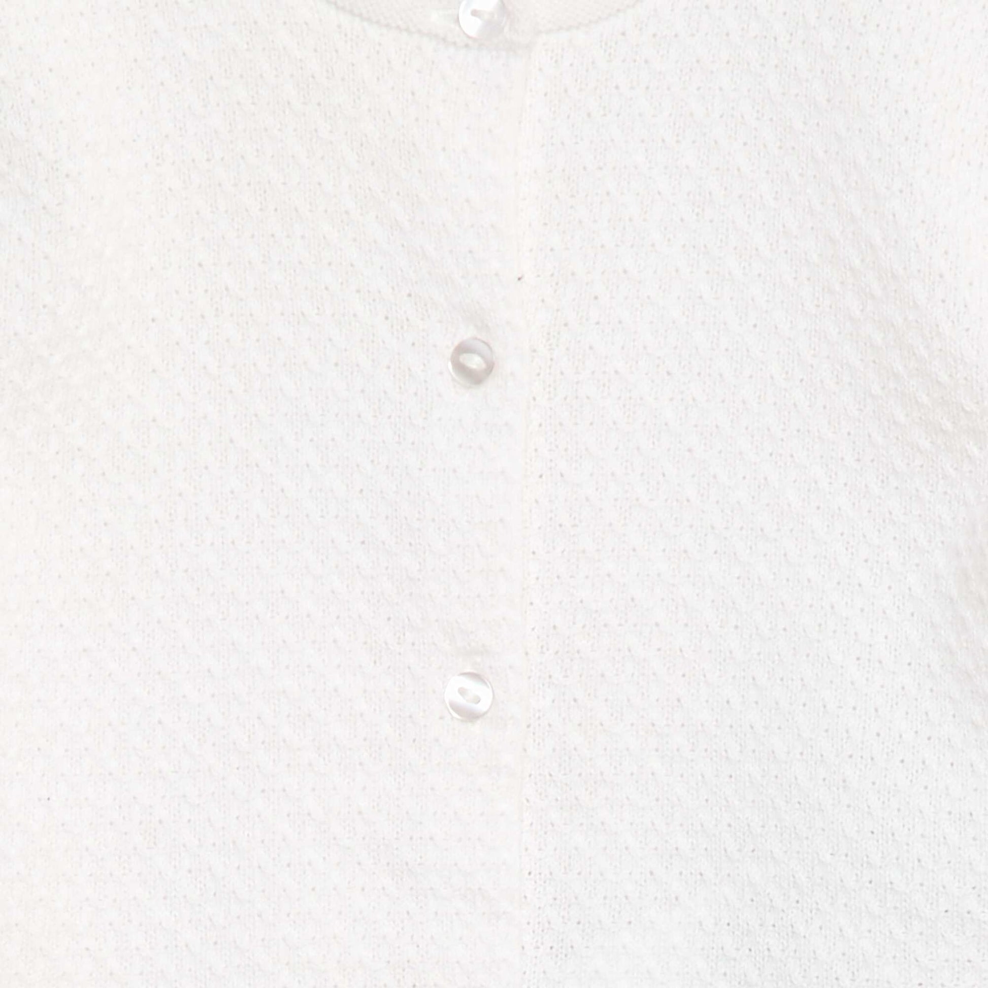Plain Knit Cardigan WHITE