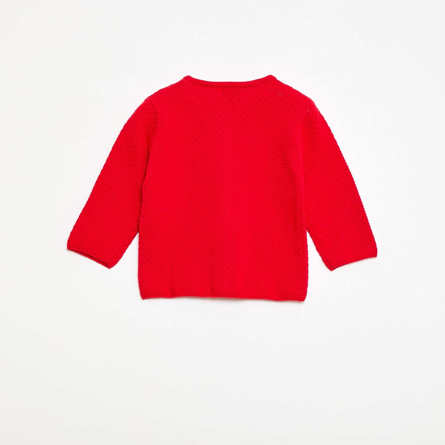 Plain Knit Cardigan RED