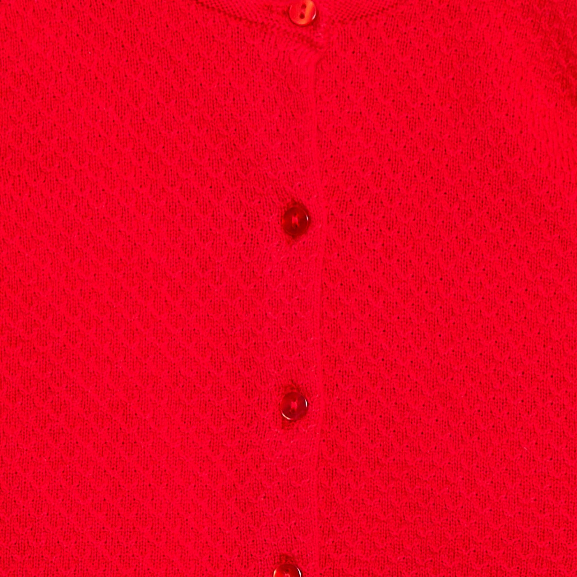 Plain Knit Cardigan RED