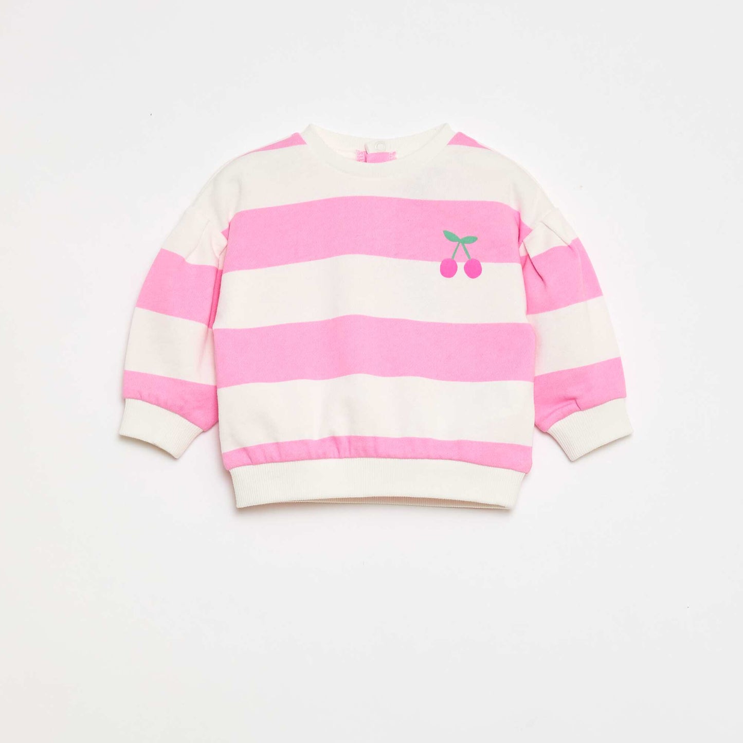 Lightweight French Terry Crew Neck Sweatshirt with Print PINK