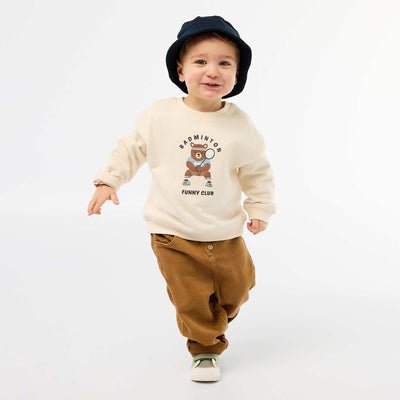 Relaxed Fit Soft Fabric Plain Trousers BROWN