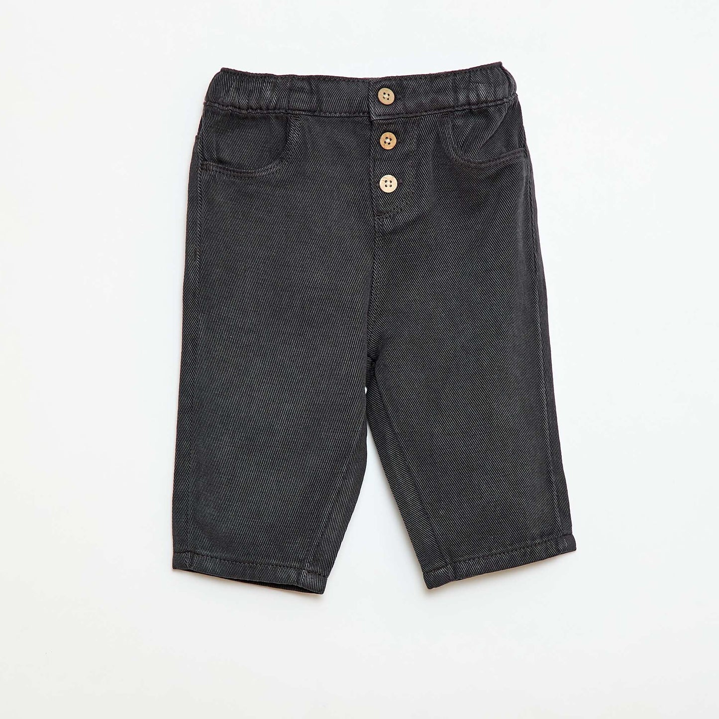 Relaxed Fit Soft Fabric Plain Trousers BLACK