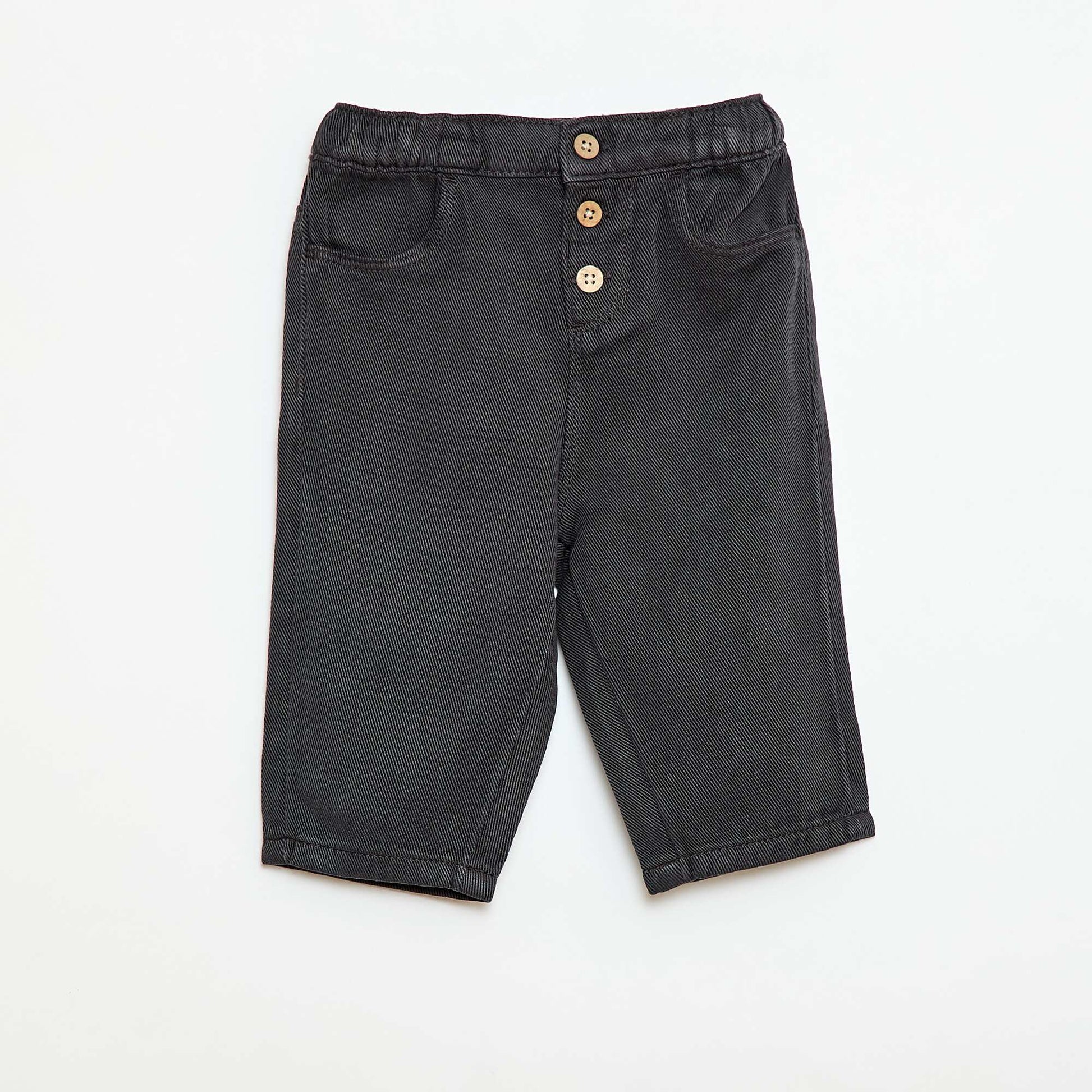 Relaxed Fit Soft Fabric Plain Trousers BLACK