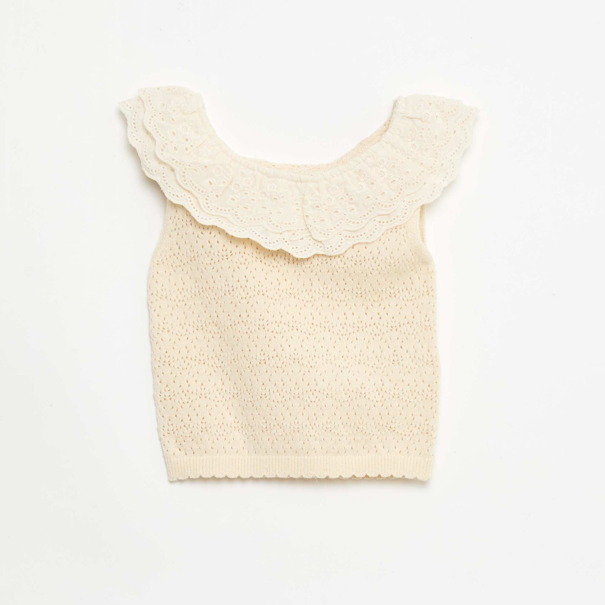 Sleeveless Knit Sweater ECRU