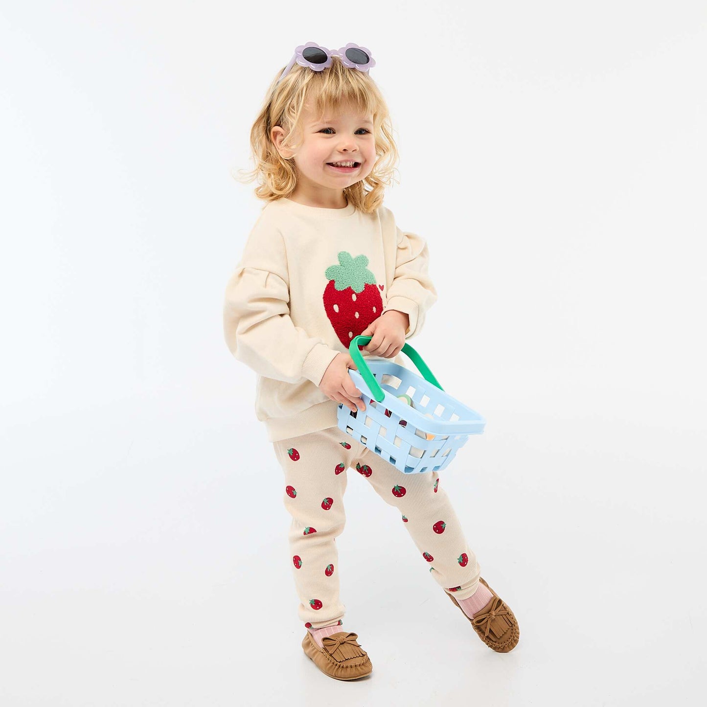 Long-sleeved Sweatshirt with Bouclé Knit Patch WHITE