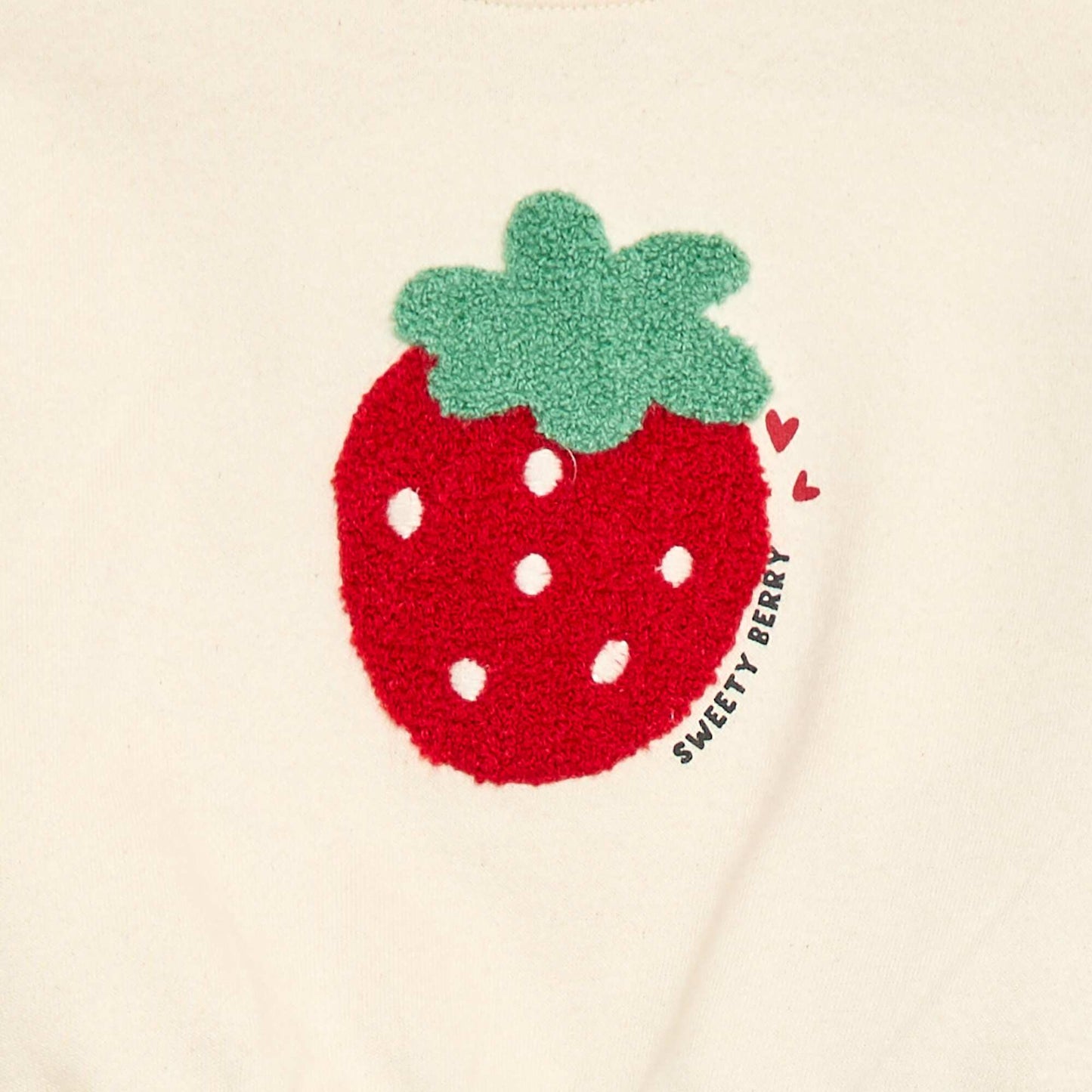 Long-sleeved Sweatshirt with Bouclé Knit Patch WHITE