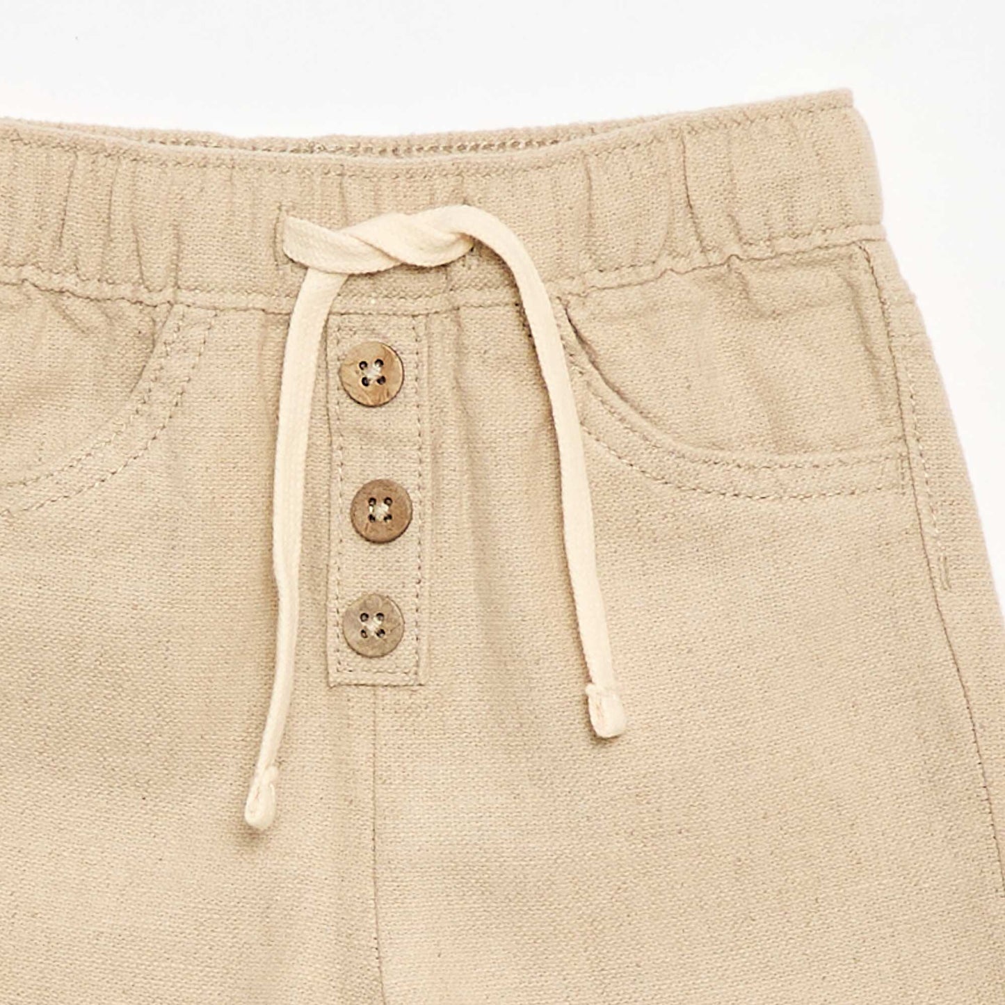 White Trousers with Thin Stripes BEIGE