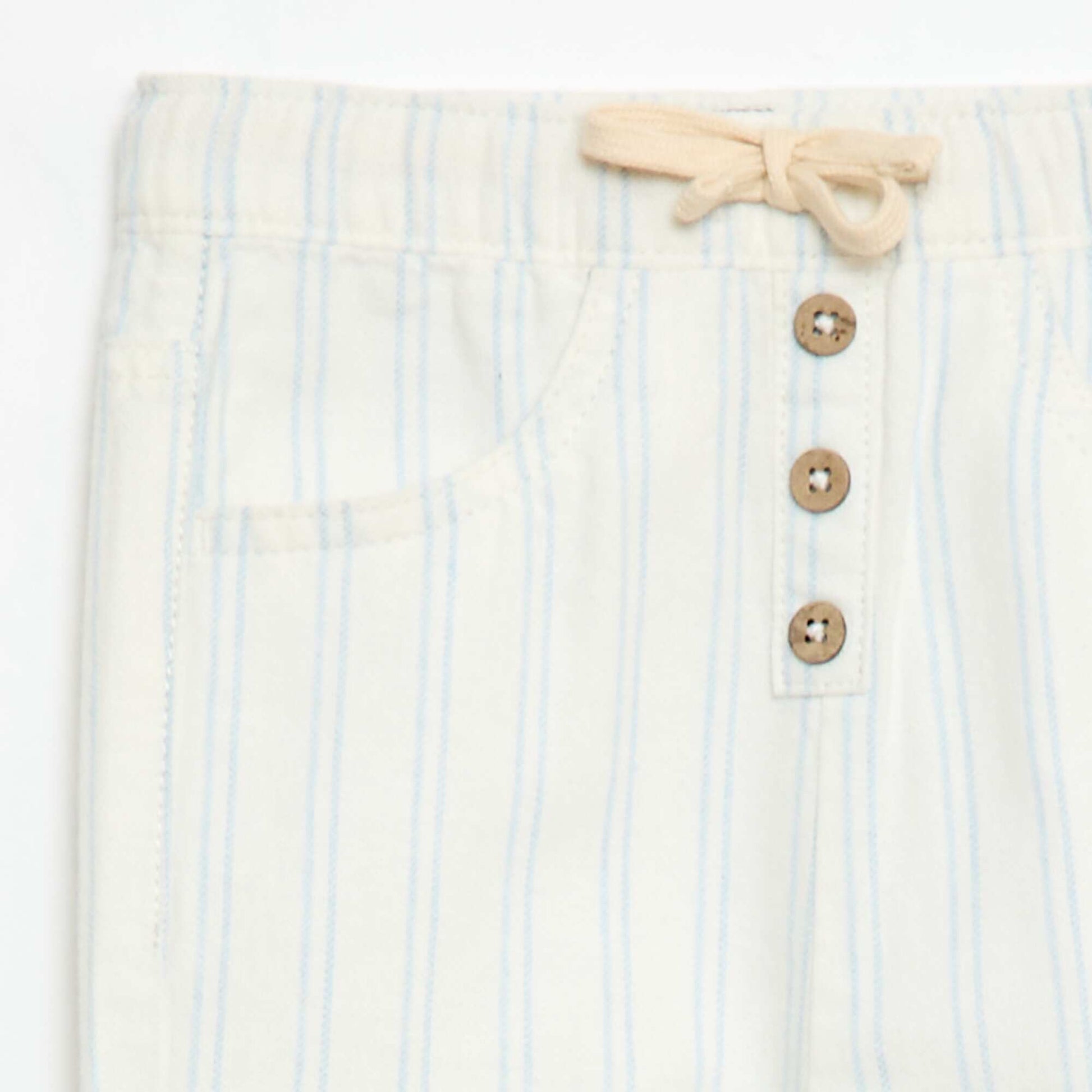 White Trousers with Thin Stripes WHITE