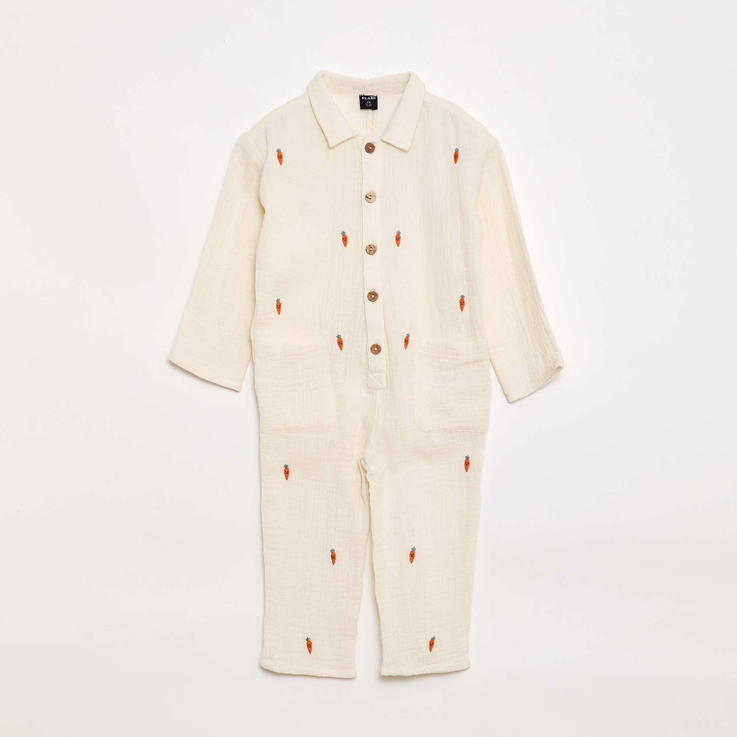 All-Over Print Cotton Romper WHITE