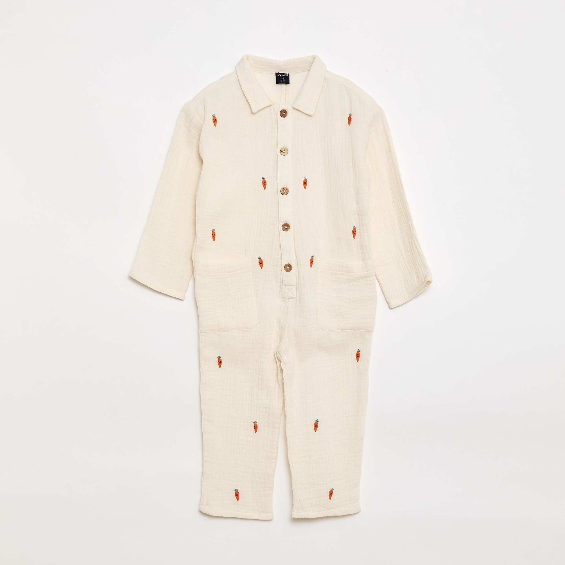 All-Over Print Cotton Romper WHITE
