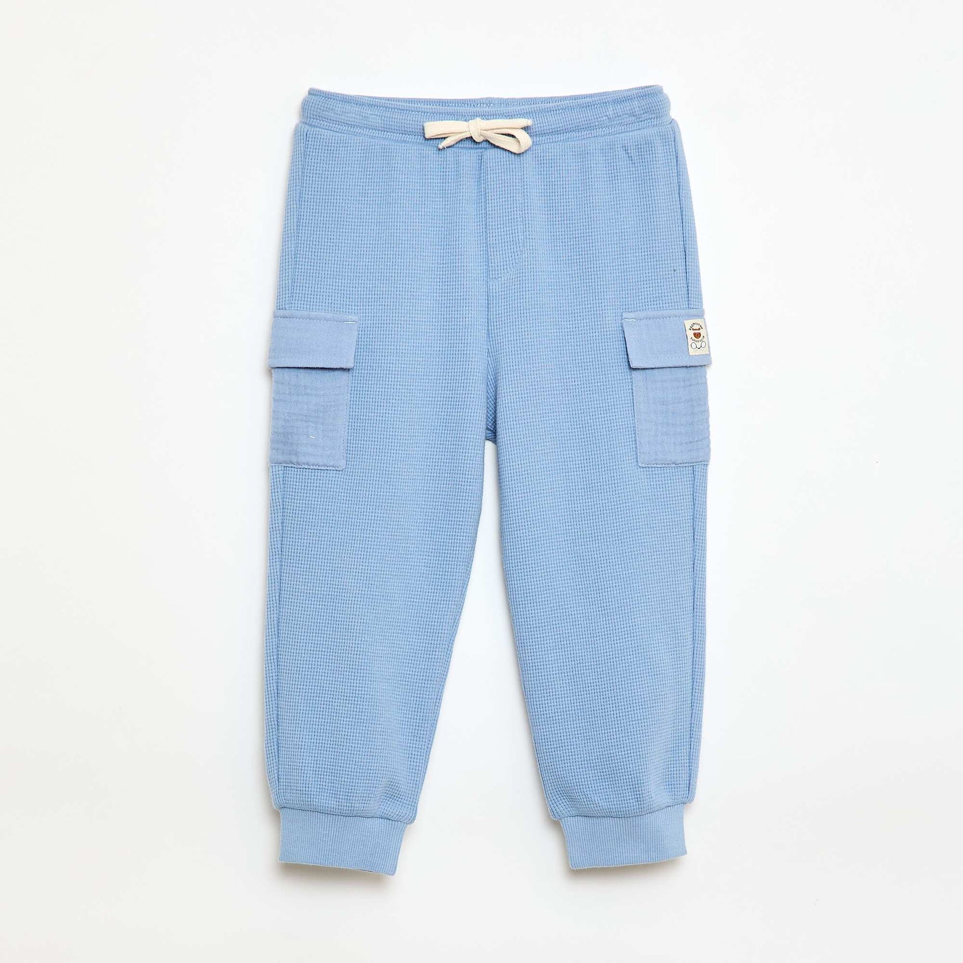 Waffle Knit Trousers BLUE