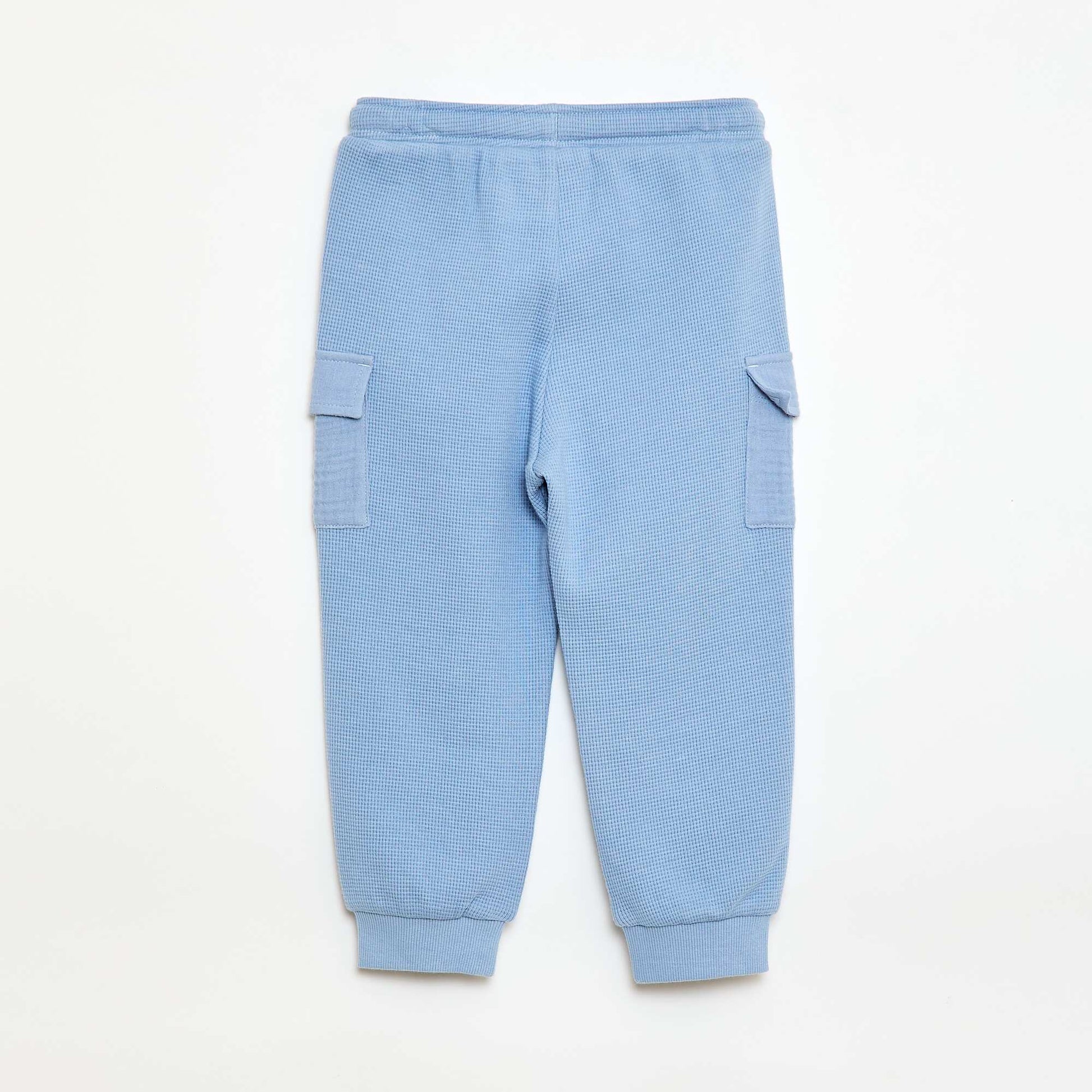 Waffle Knit Trousers BLUE