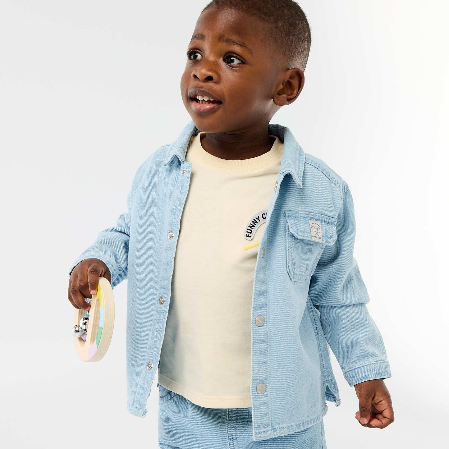 Regular Fit Denim Shirt in Cotton BLUE