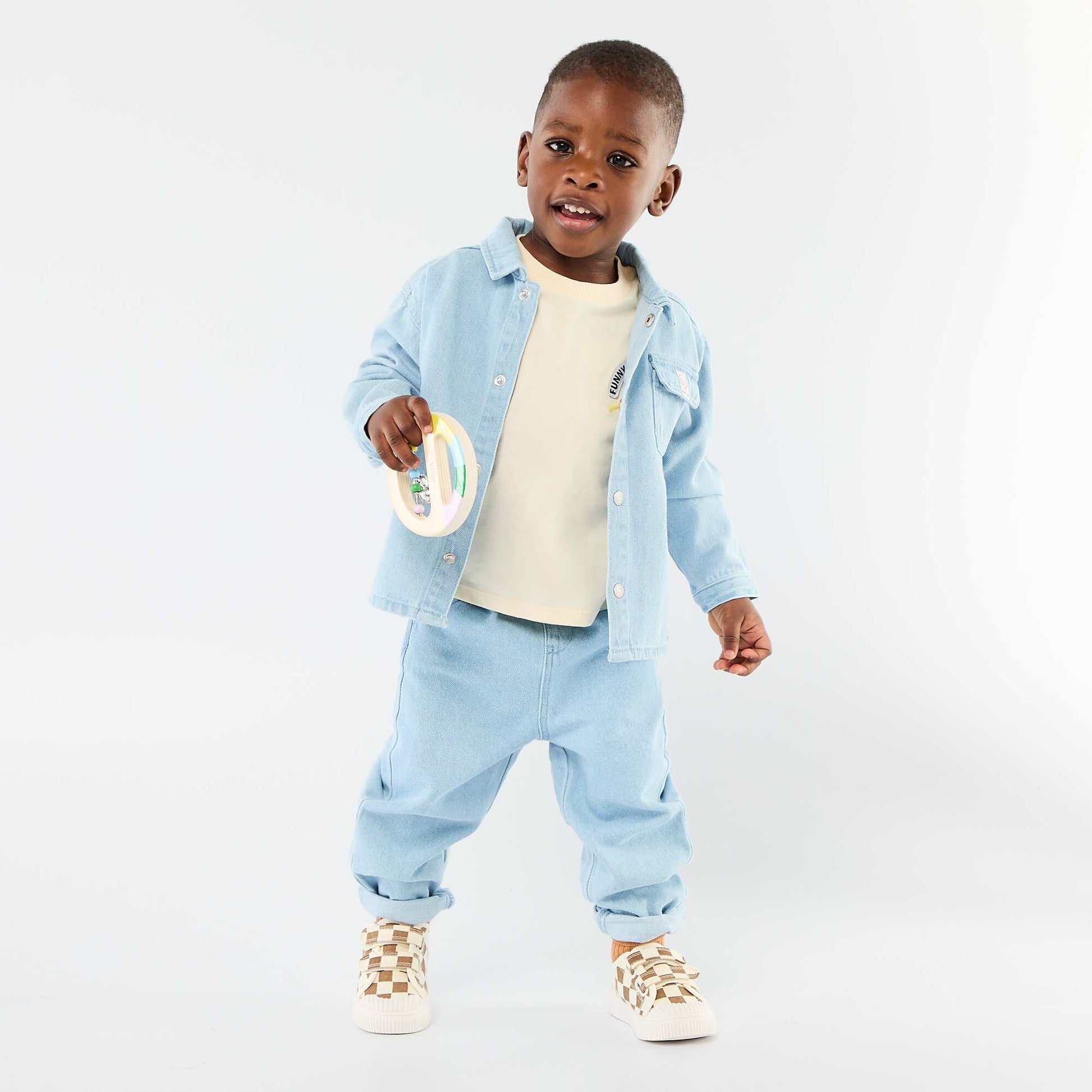 Regular Fit Denim Shirt in Cotton BLUE