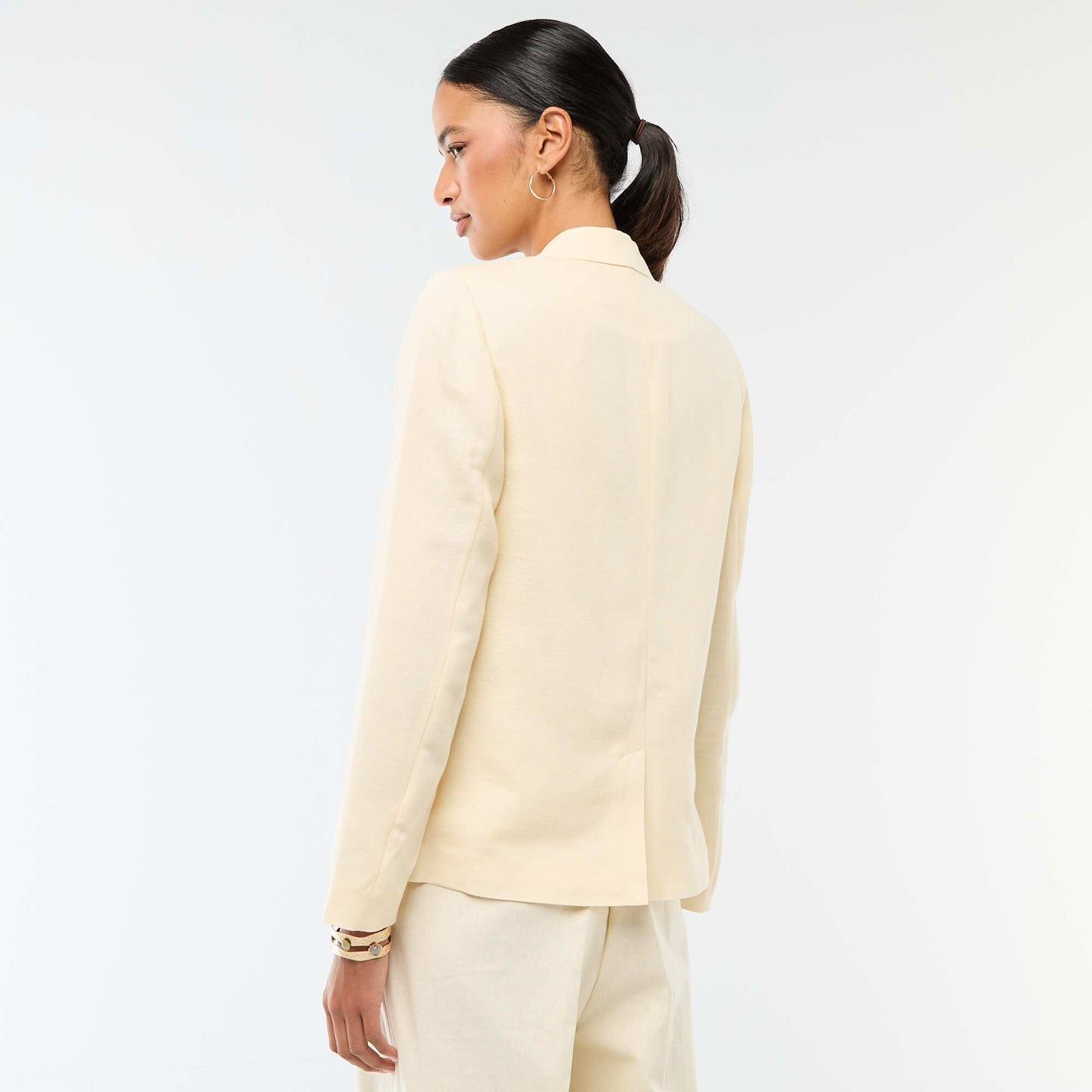 Mid-Length Blazer Jacket BEIGE