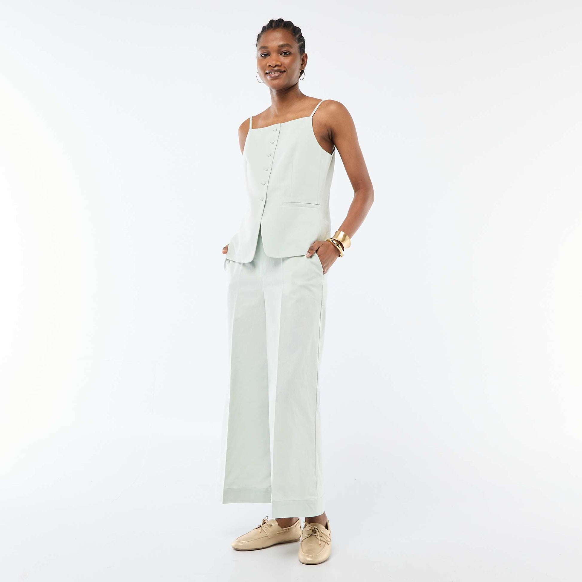 Sleeveless Strappy Vest BLUE