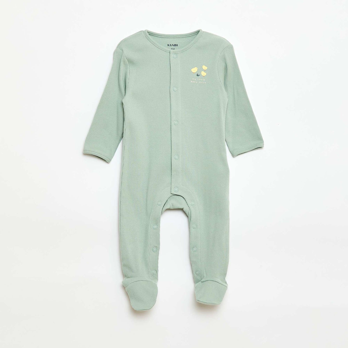 Pyjama Sleepsuit Set with Feet GREEN
