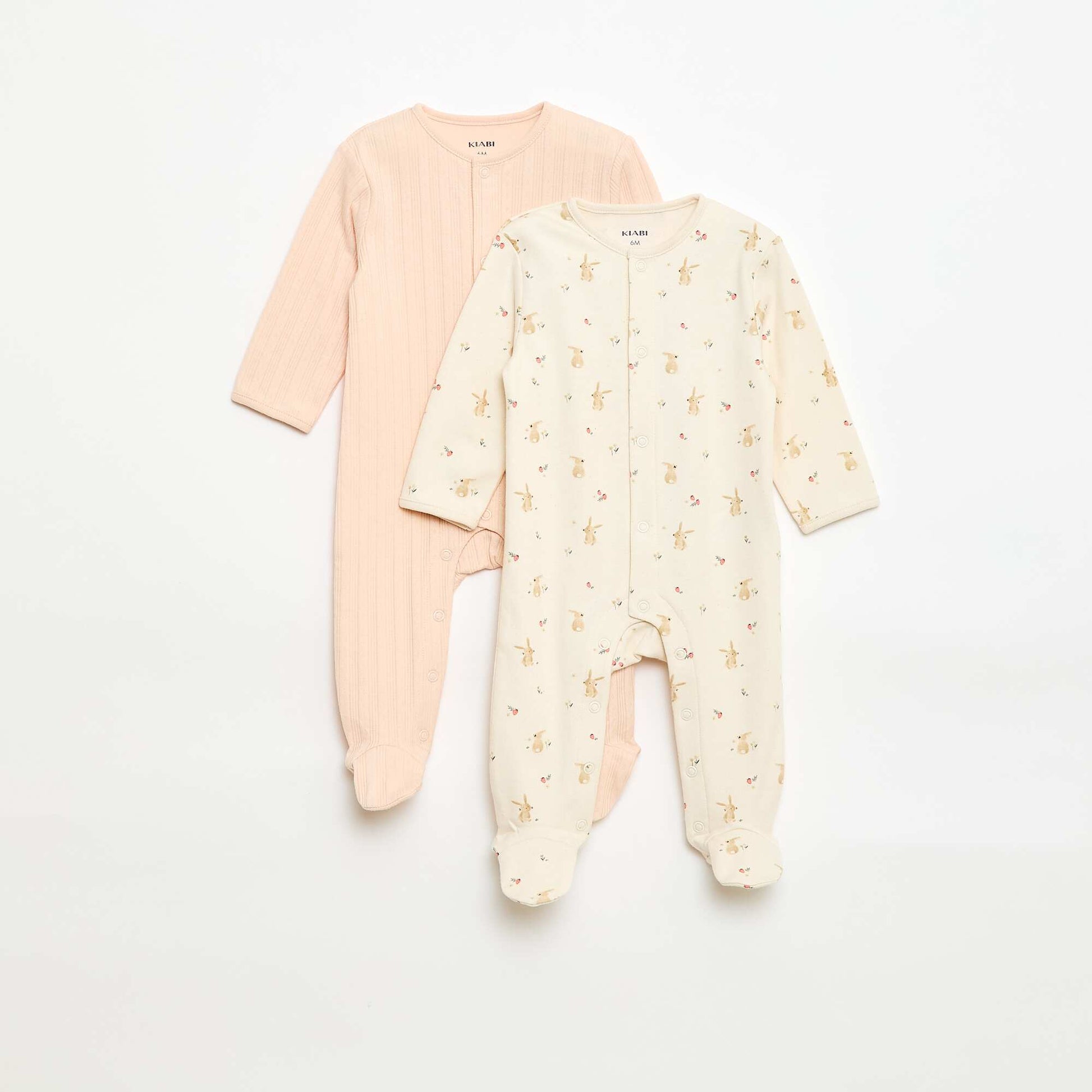 Pyjama Sleepsuit Set with Feet WHITE
