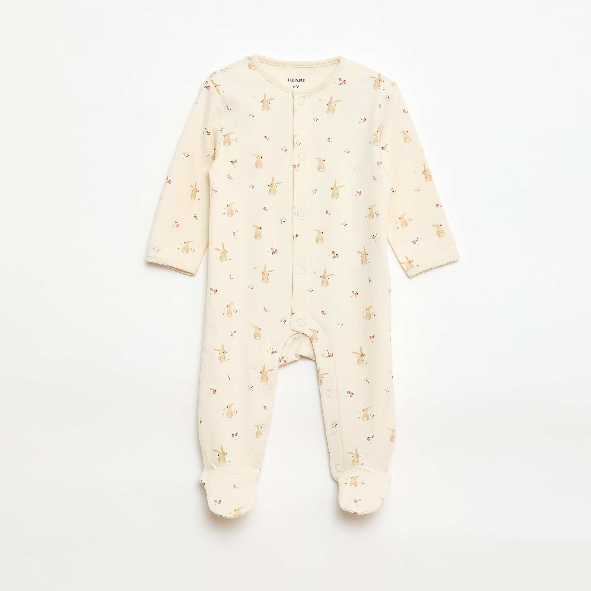 Pyjama Sleepsuit Set with Feet WHITE