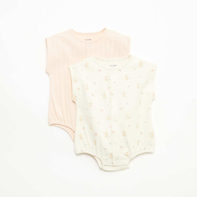 Set of 2 Rompers WHITE