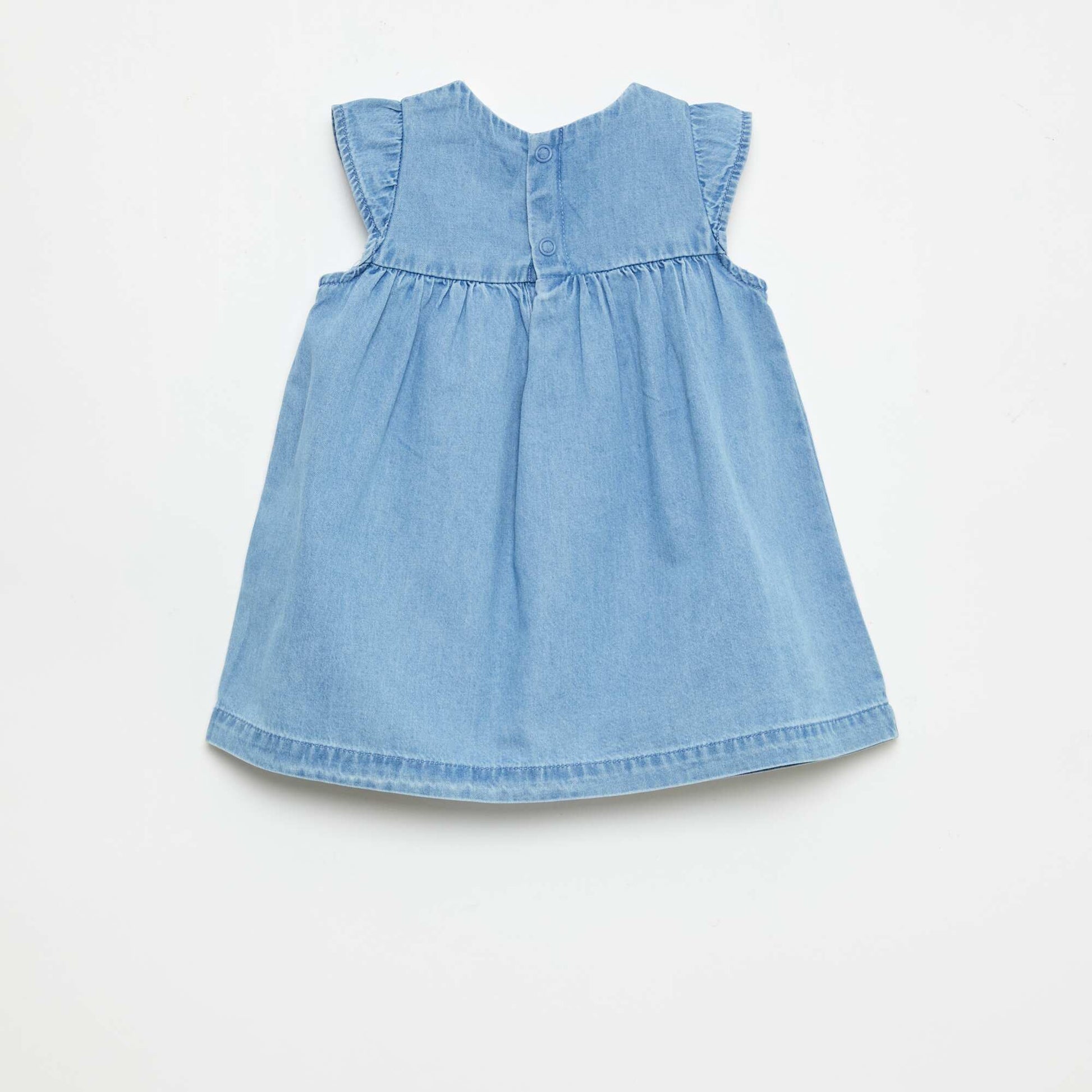 Light Denim Short-Sleeve Dress BLUE