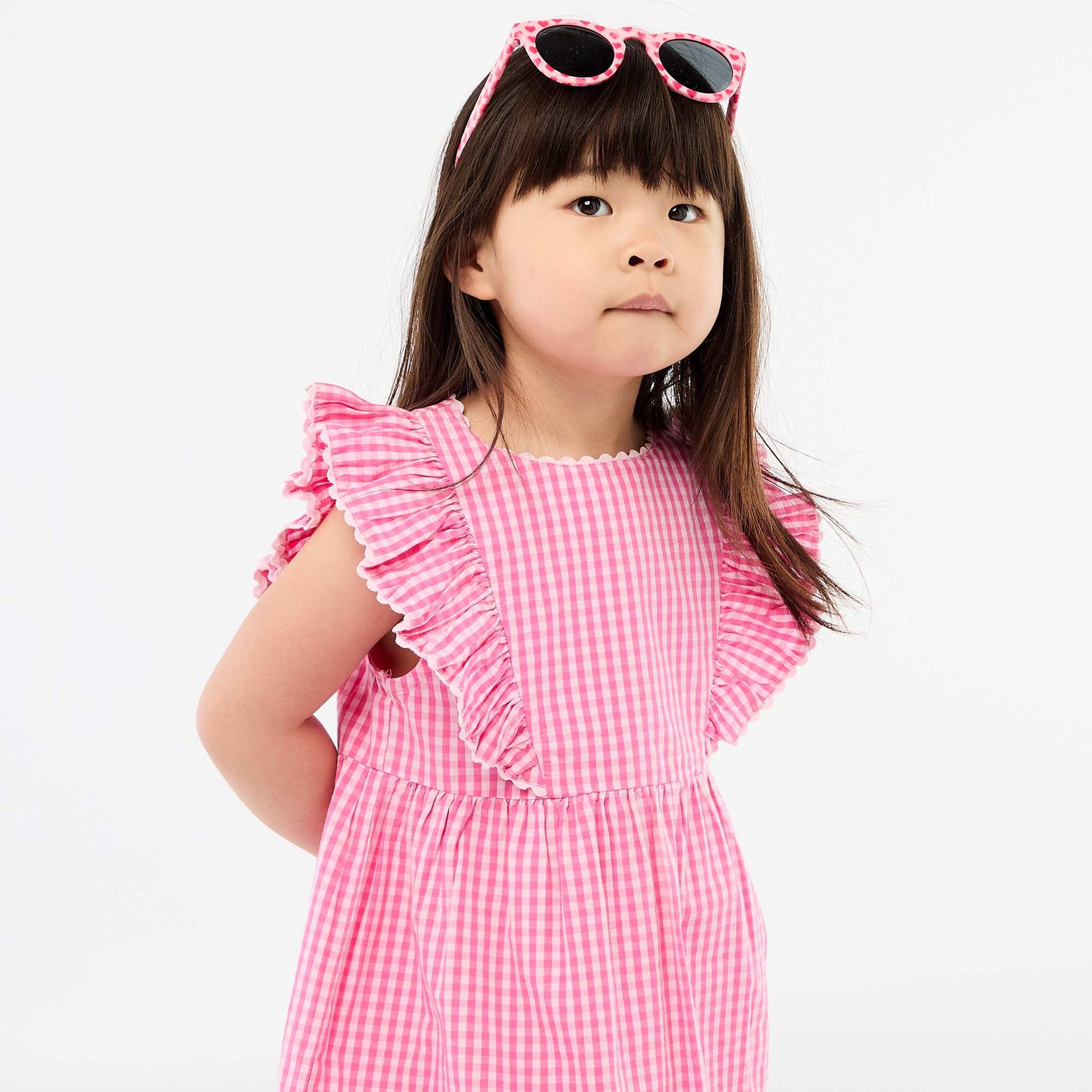 Short-Sleeved Ruffle Dress PINK