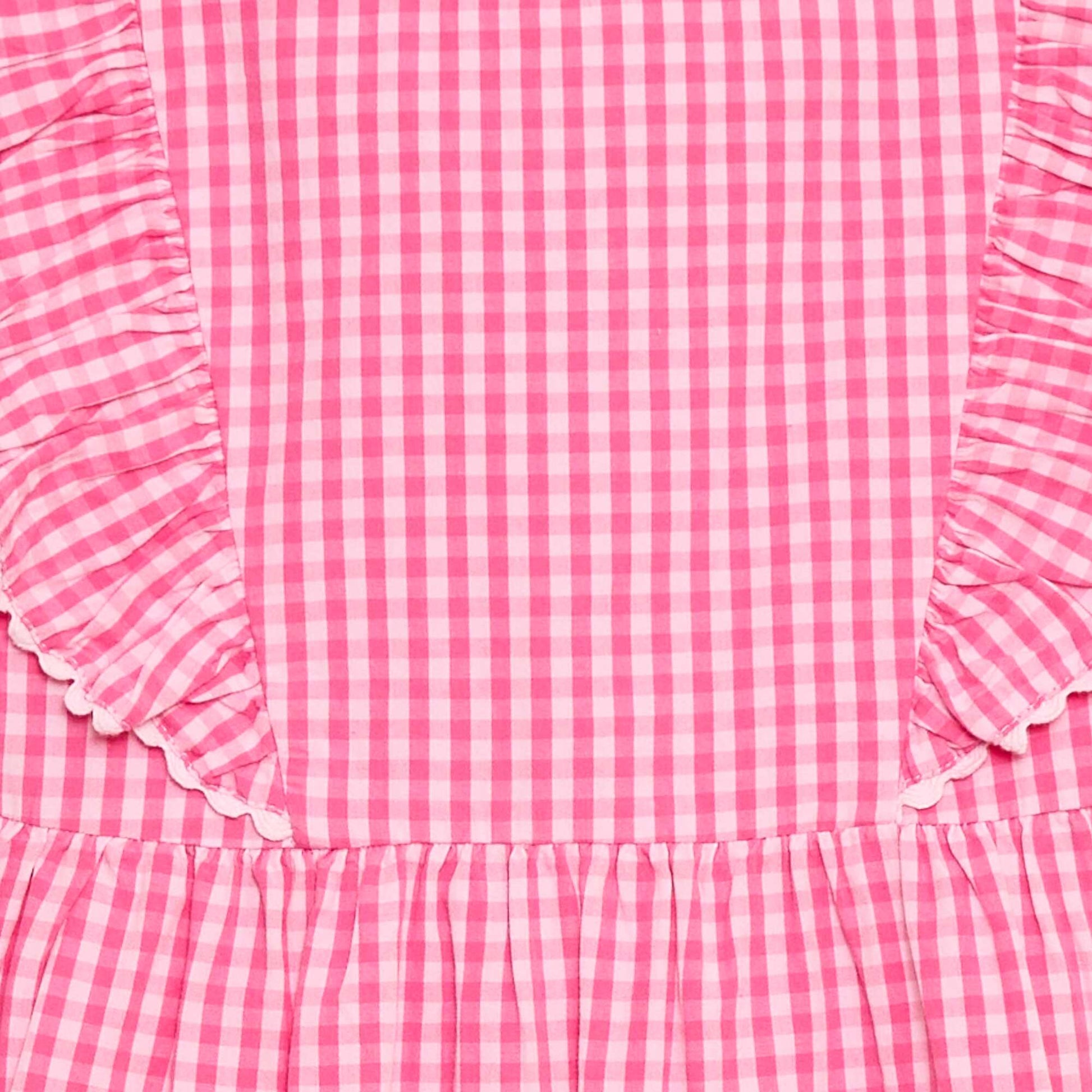 Short-Sleeved Ruffle Dress PINK