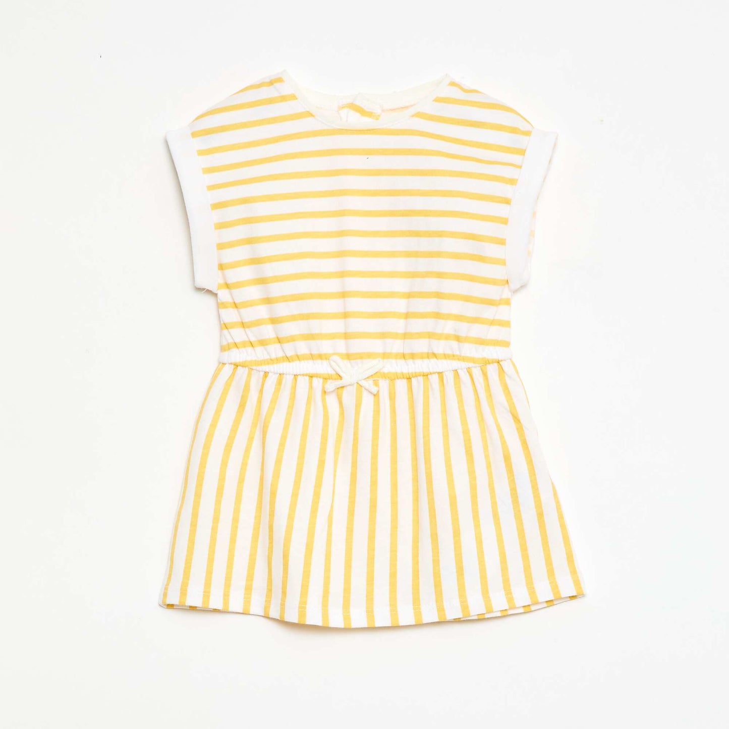 Short-Sleeved Cotton Jersey Dress YELLOW