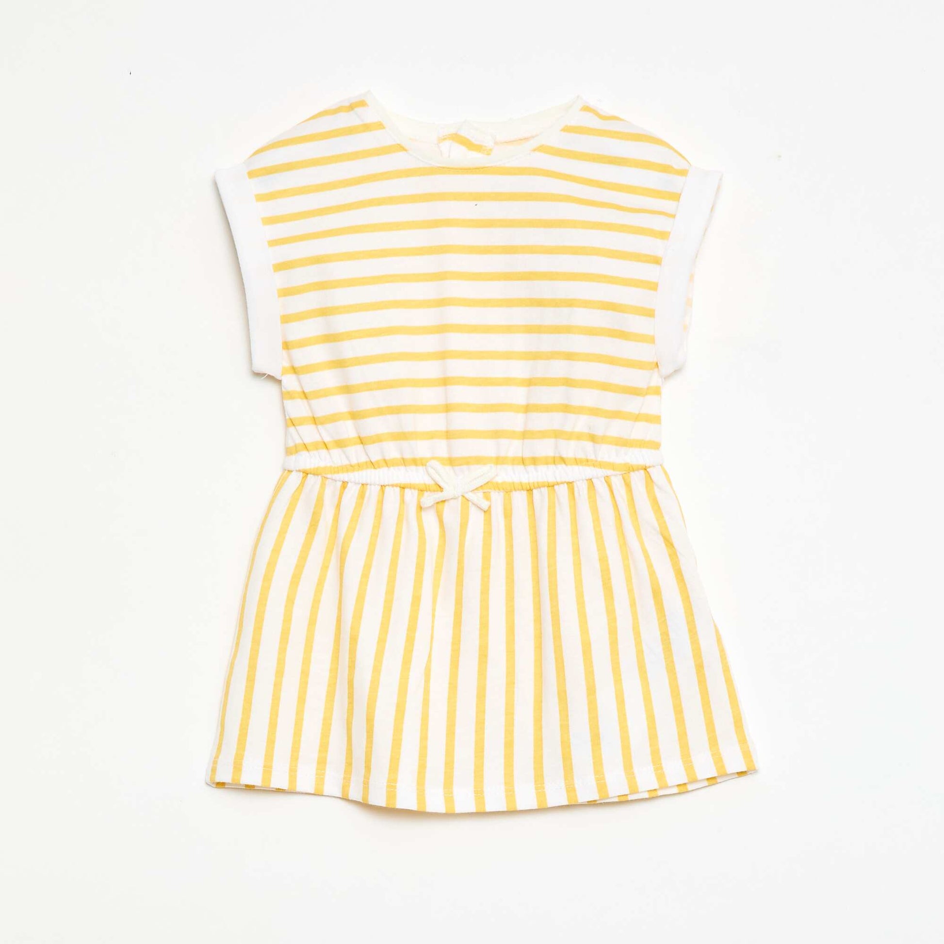 Short-Sleeved Cotton Jersey Dress YELLOW