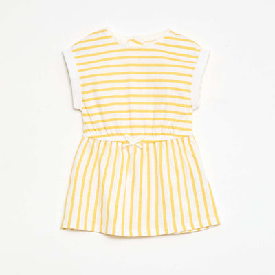 Short-Sleeved Cotton Jersey Dress YELLOW