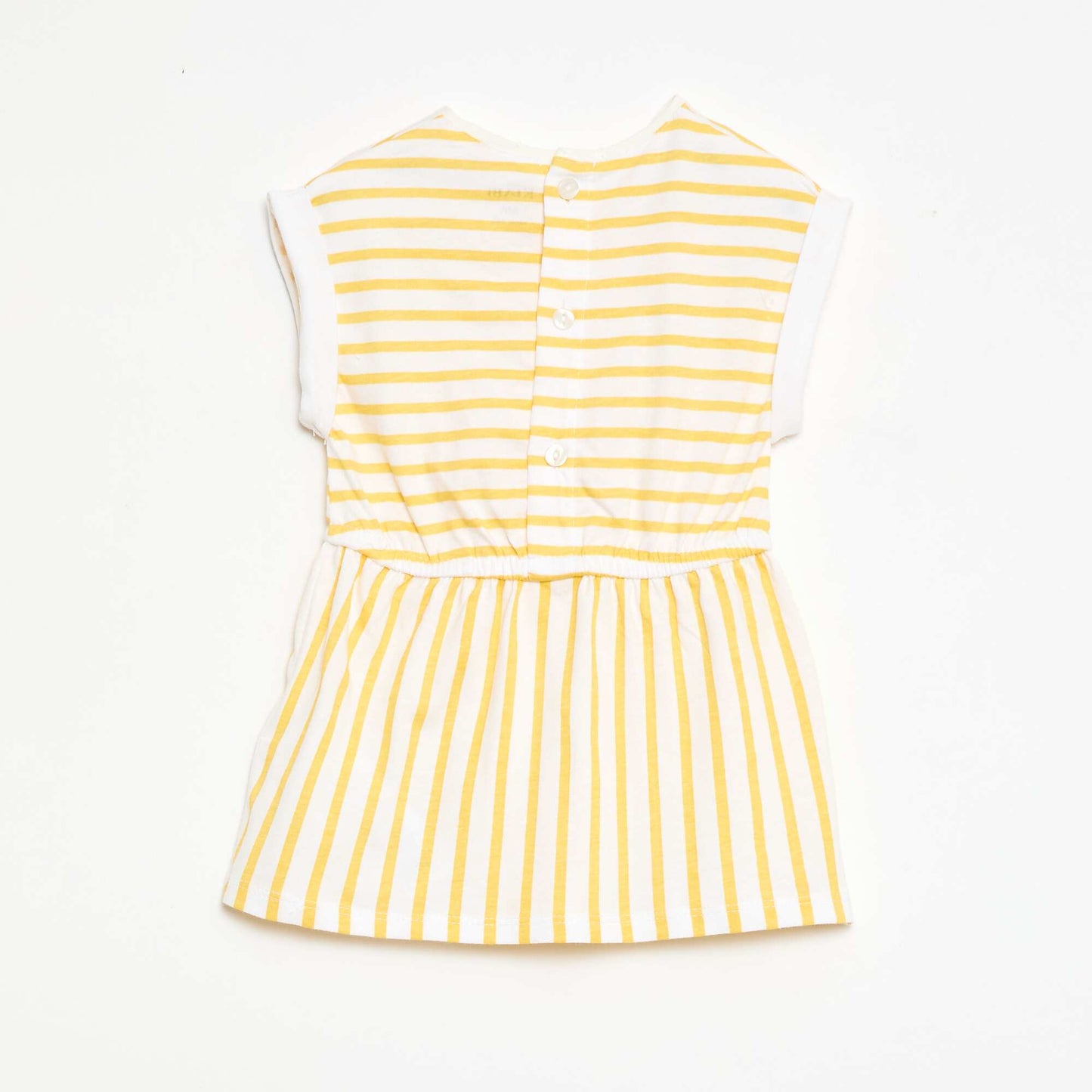 Short-Sleeved Cotton Jersey Dress YELLOW
