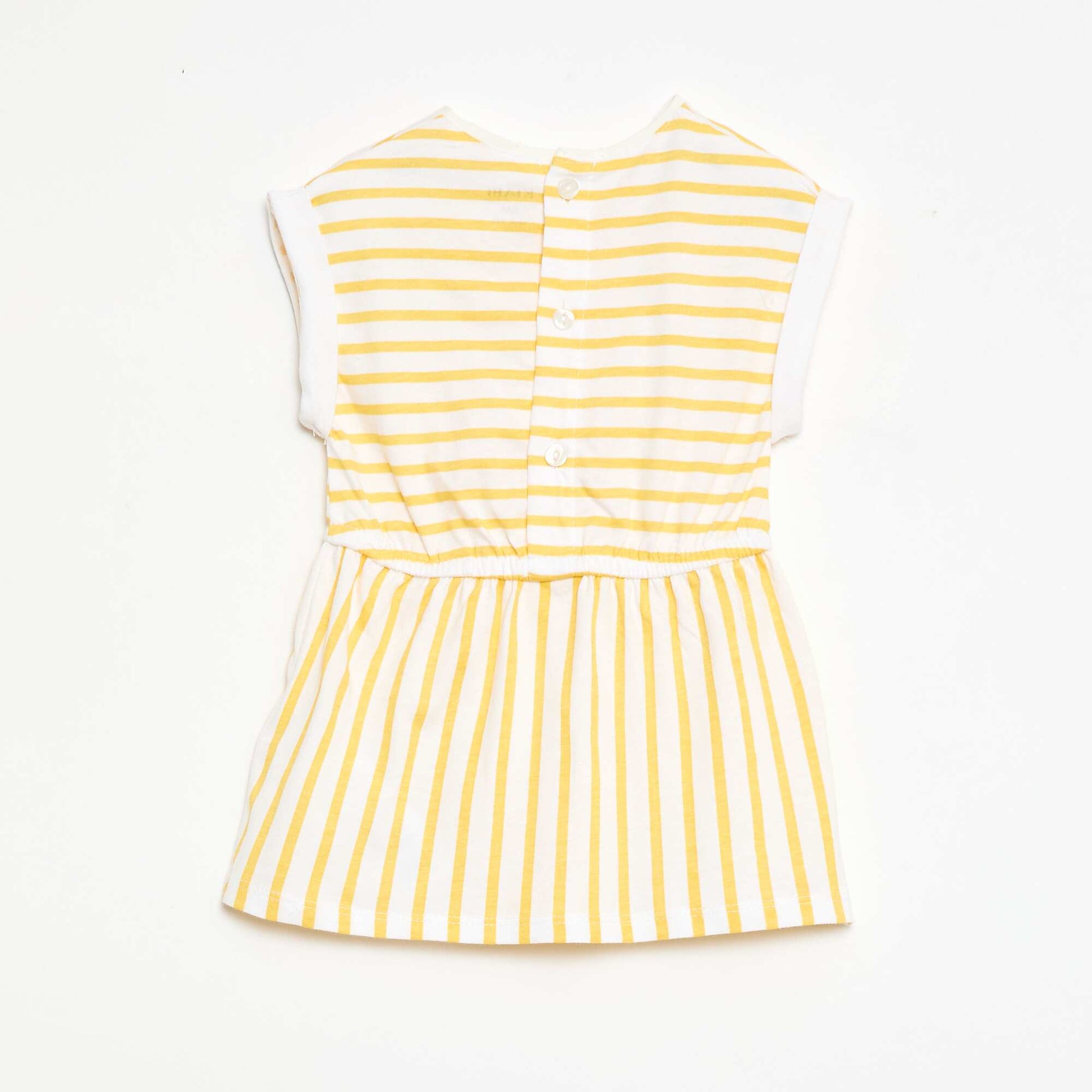 Short-Sleeved Cotton Jersey Dress YELLOW