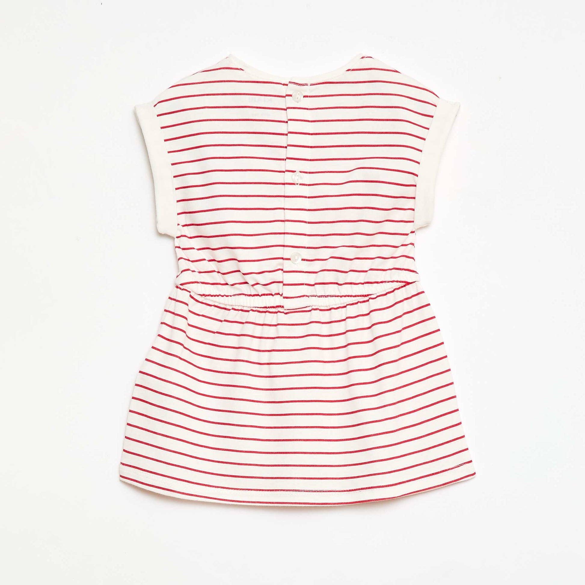 Short-Sleeved Cotton Jersey Dress WHITE