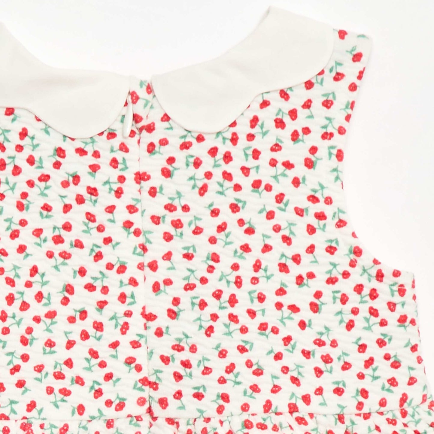 Crinkle-knit dress with poplin collar RED