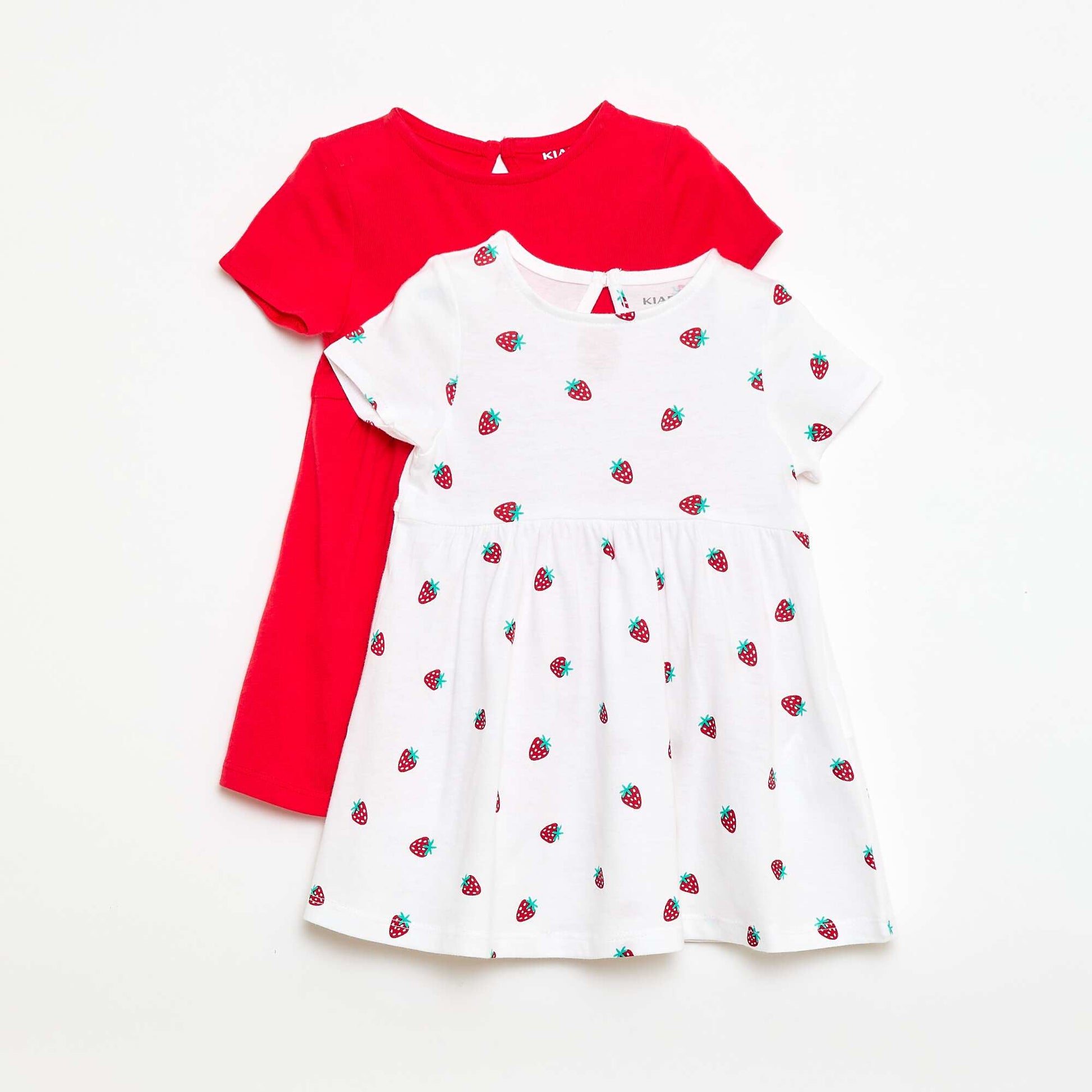 2-Pack Short-Sleeve Dresses WHITE