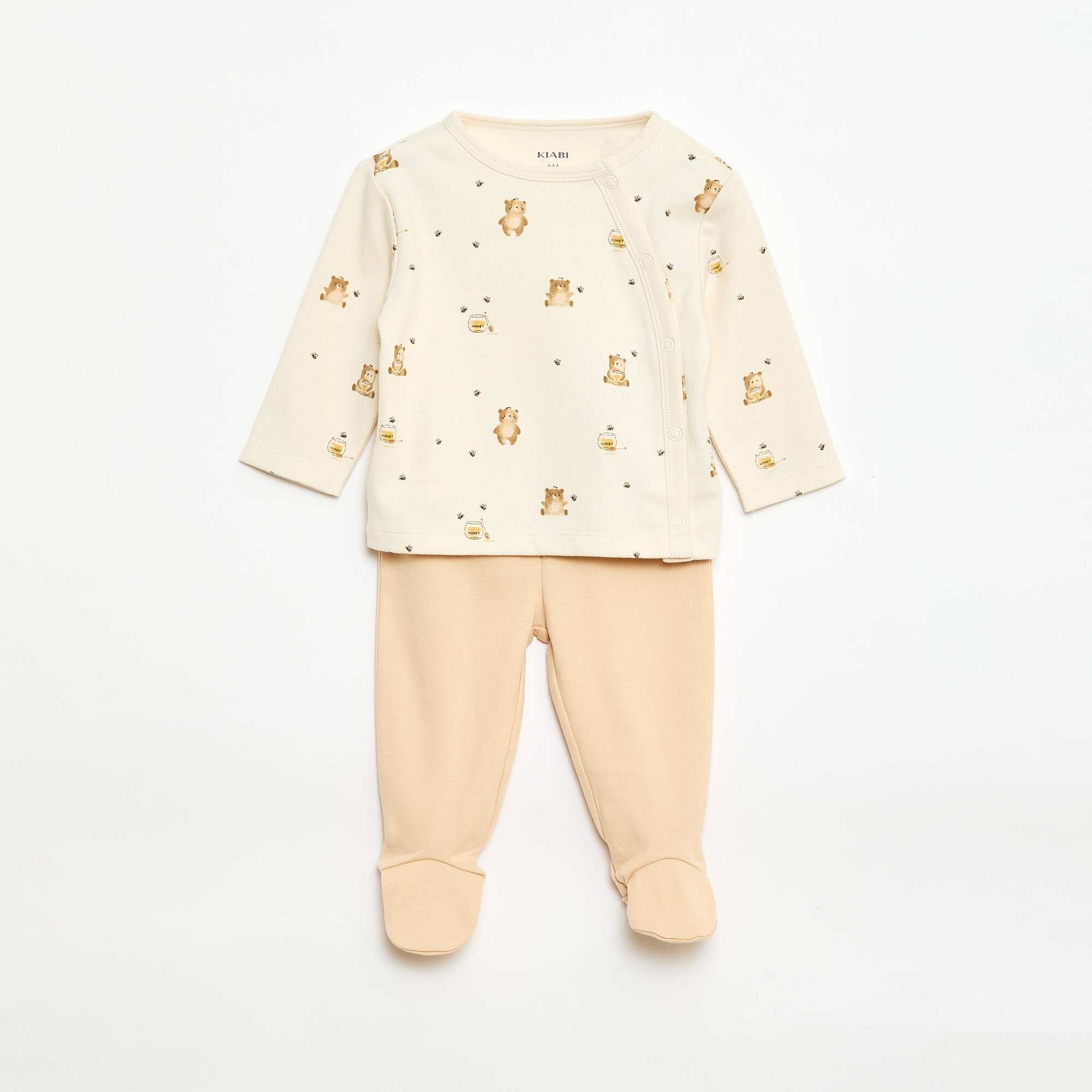 Fleece Pajama Set - 2 Pieces WHITE