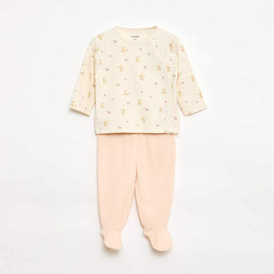 Fleece Pajama Set - 2 Pieces WHITE