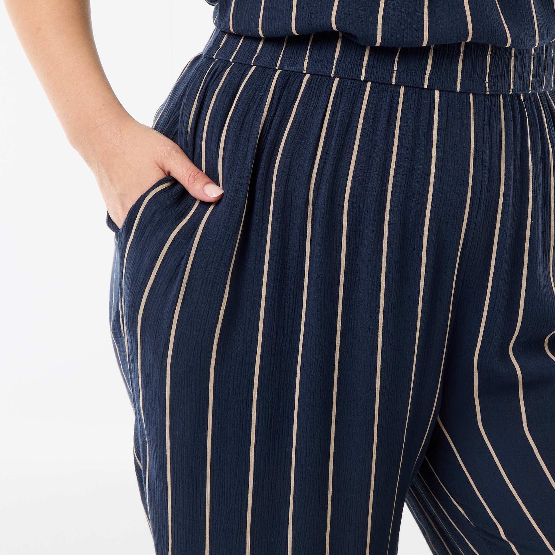 Wide-Leg Crepe Knit Pants BLUE