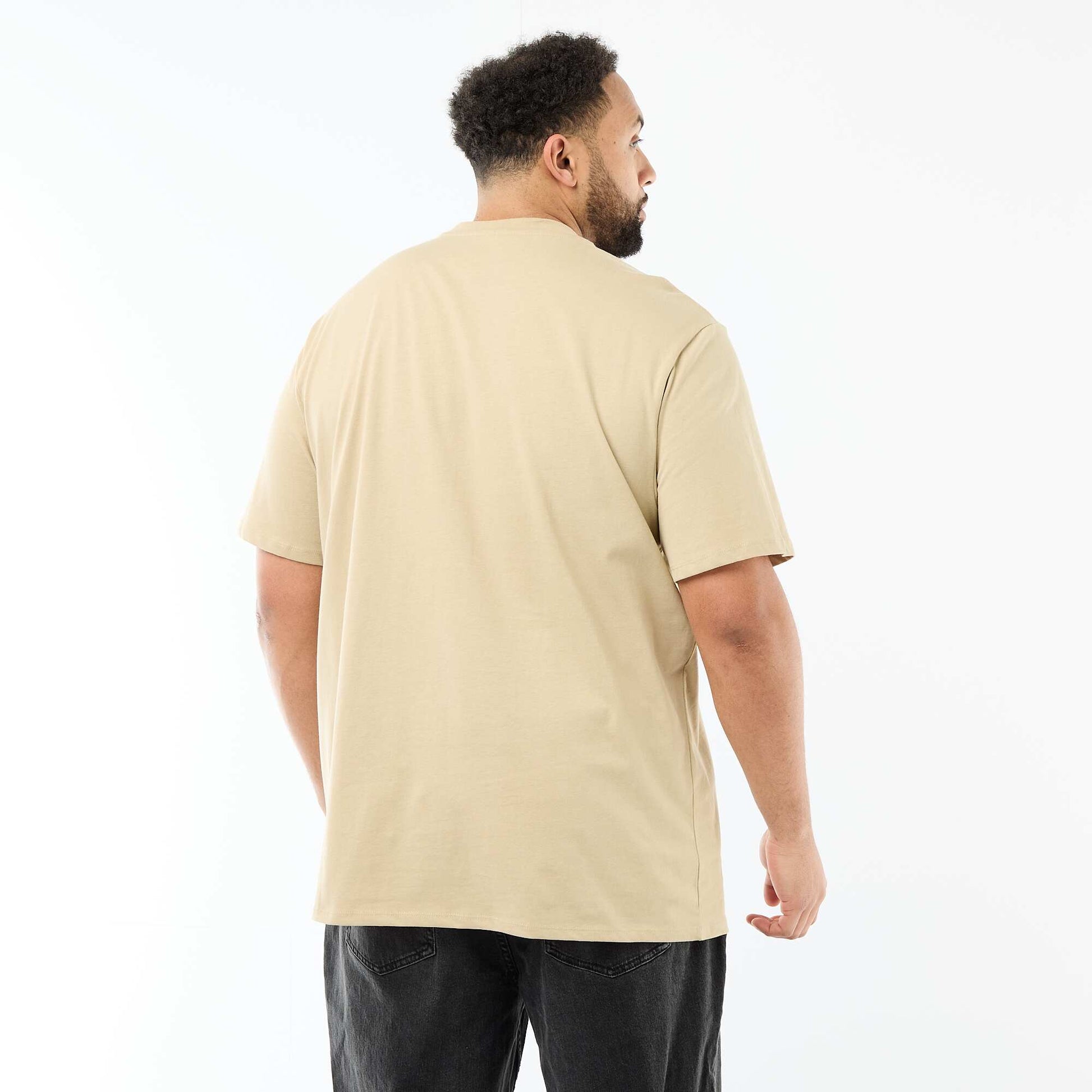 Short-Sleeve Jersey Knit T-Shirt BEIGE