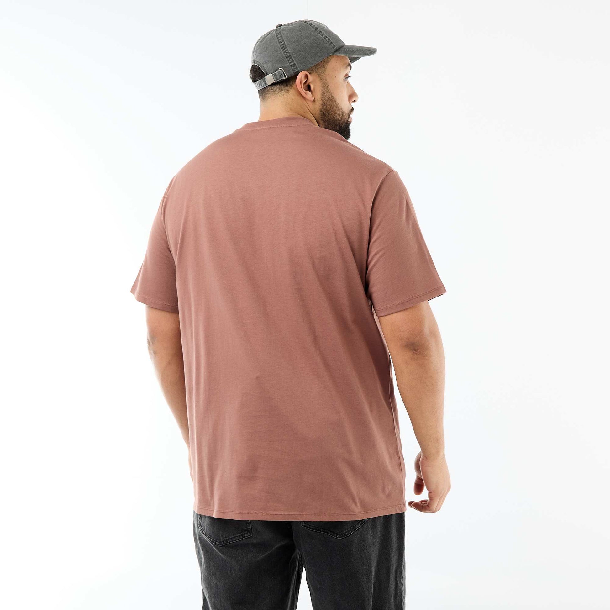 Short-Sleeve Jersey Knit T-Shirt BROWN