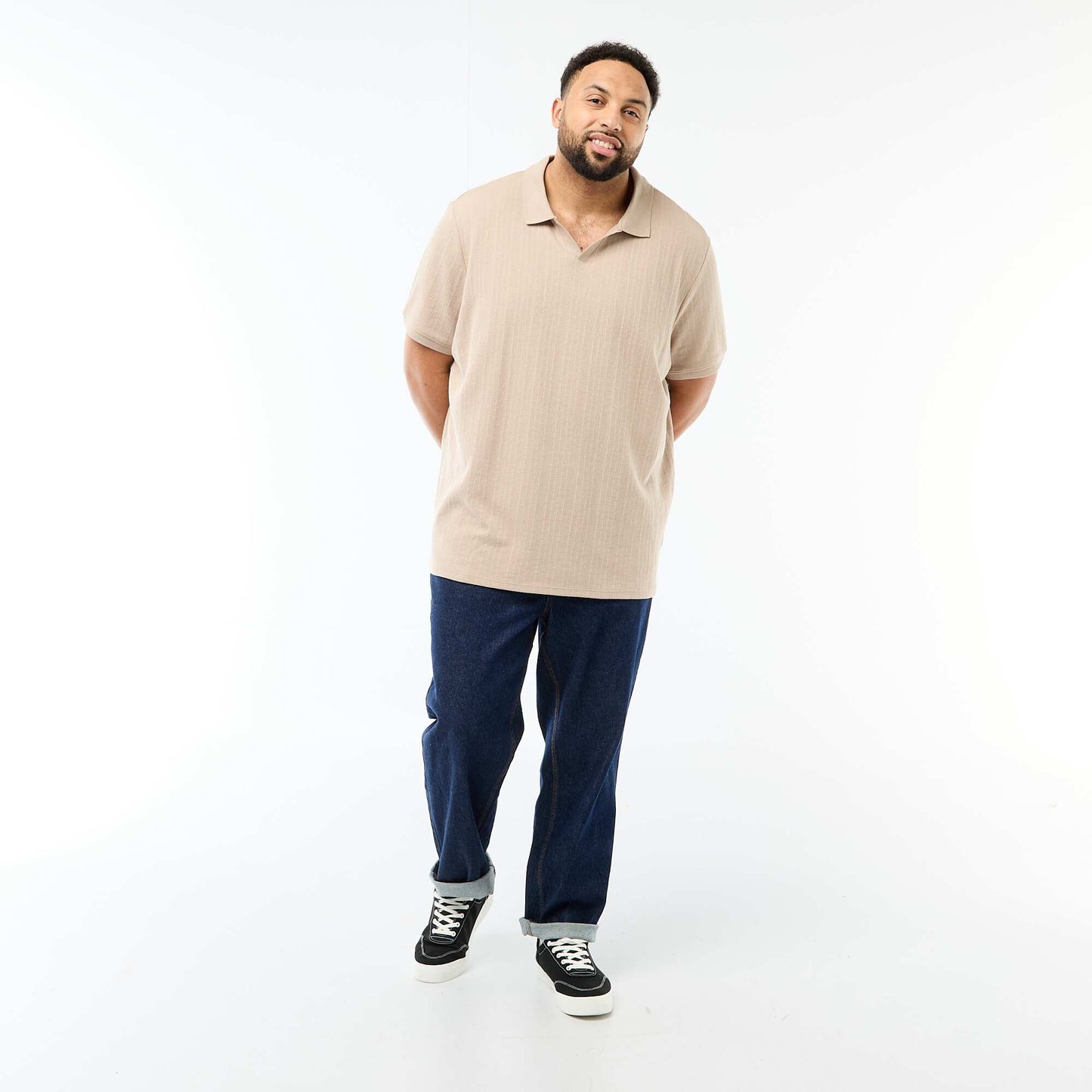 Regular Fit Short-Sleeve Polo Shirt BEIGE