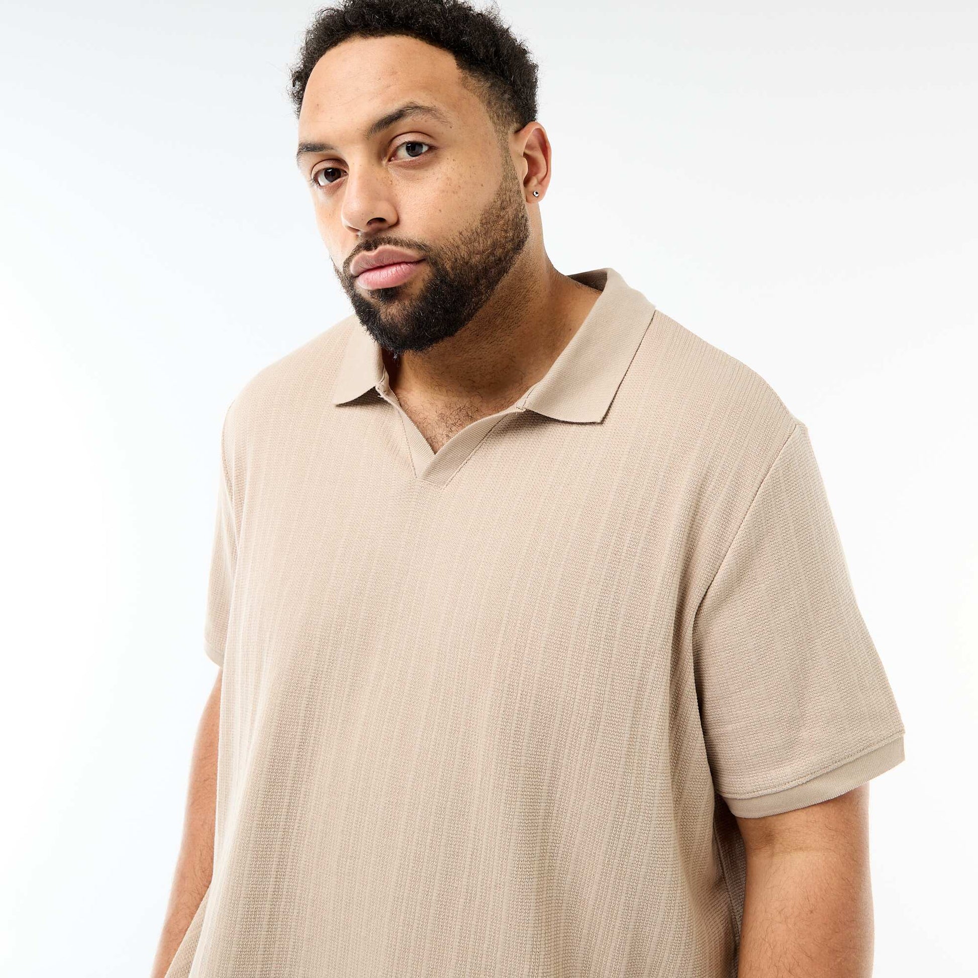 Regular Fit Short-Sleeve Polo Shirt BEIGE