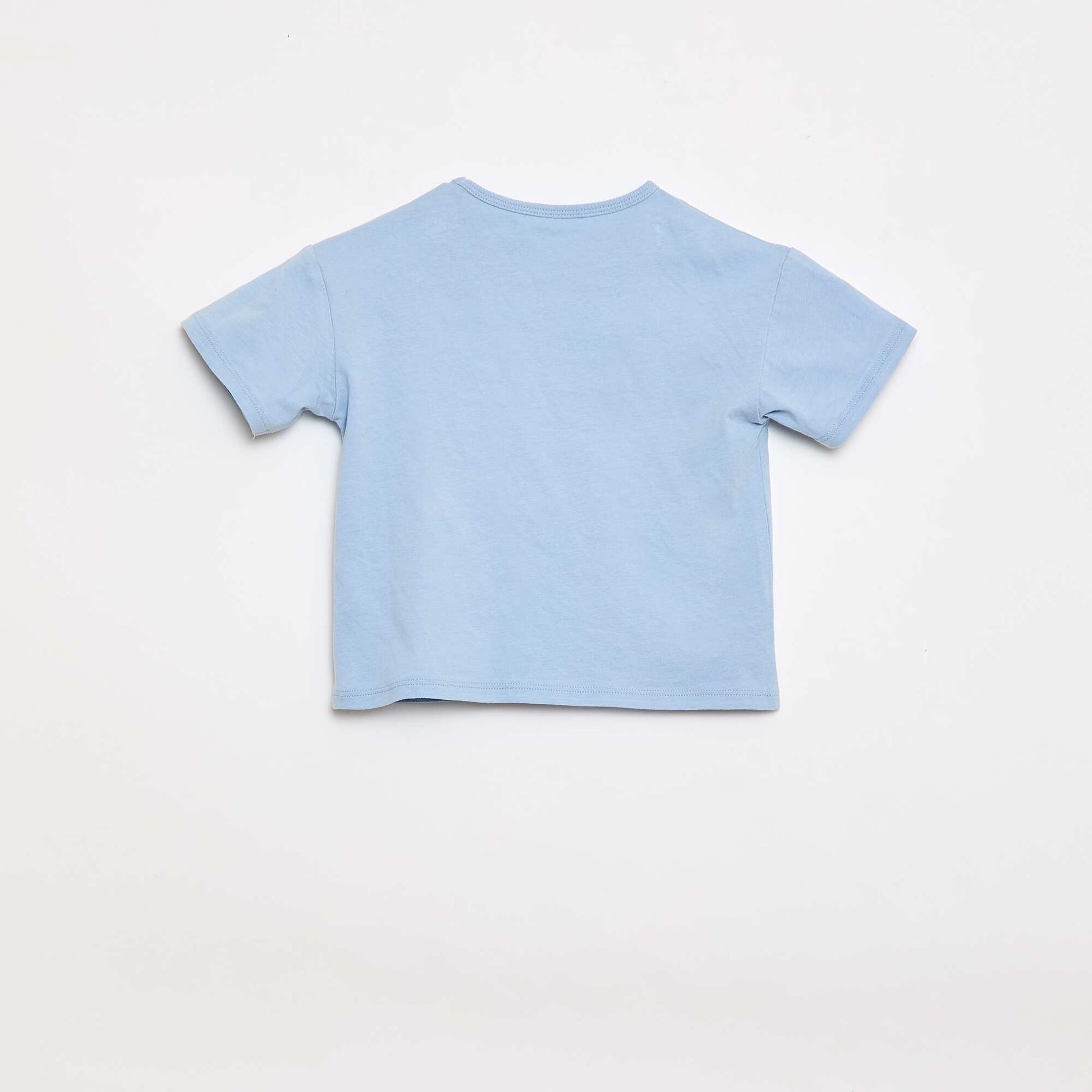 Cotton jersey T-shirt with heart patch BLUE