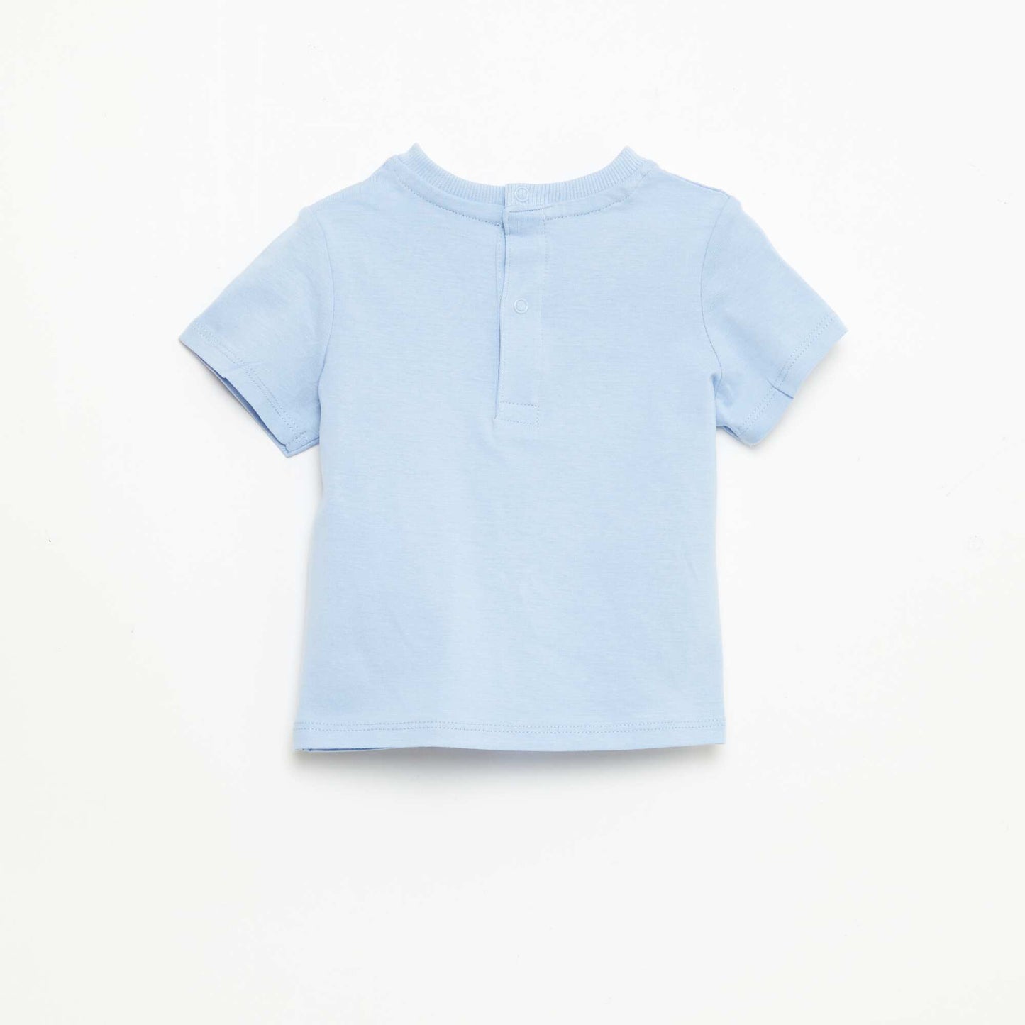 Short-Sleeved T-Shirt with Embroidery BLUE