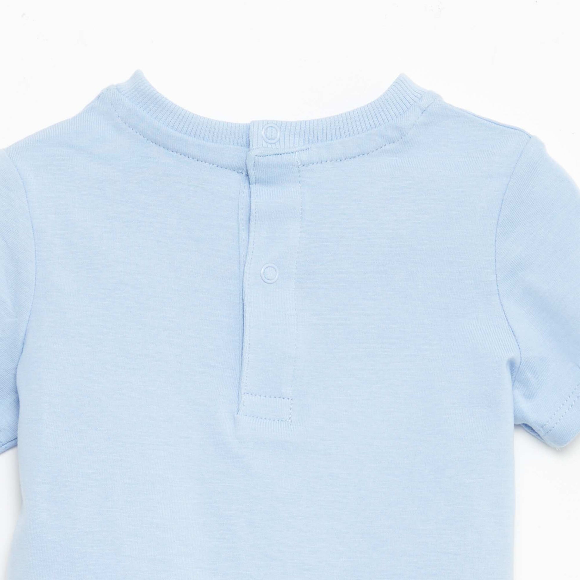 Short-Sleeved T-Shirt with Embroidery BLUE