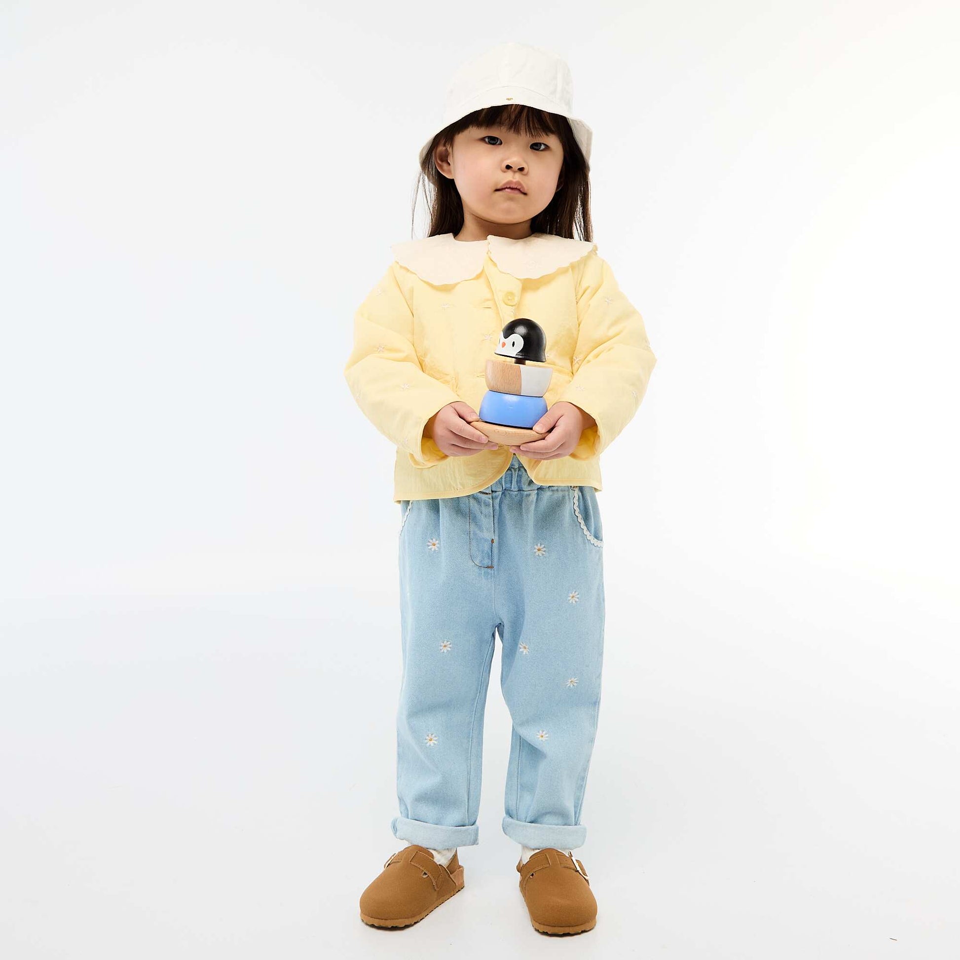 Baby Bodysuit with Peter Pan Collar WHITE